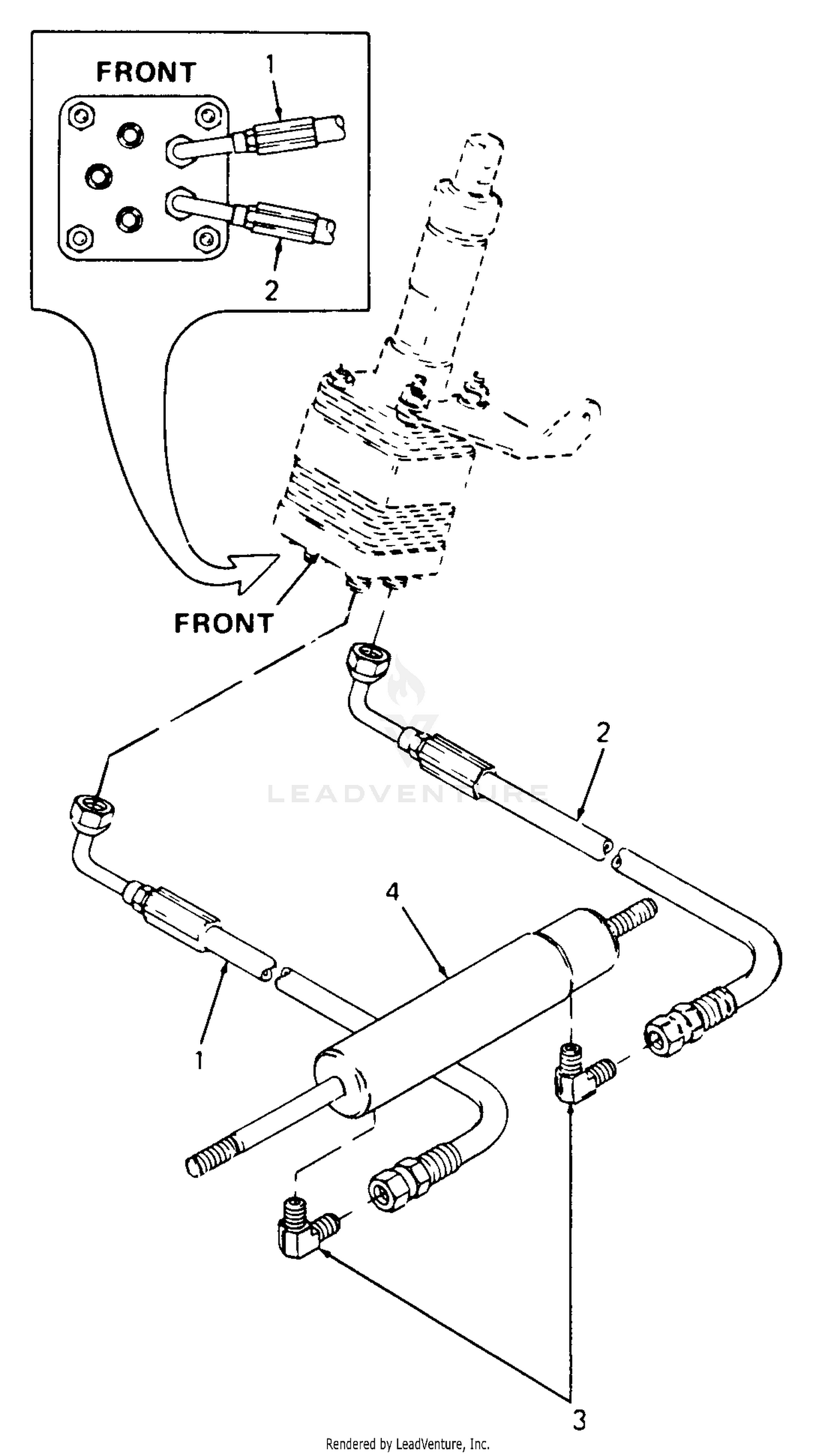 Power Steering Cylinder And Hydraulic Lines