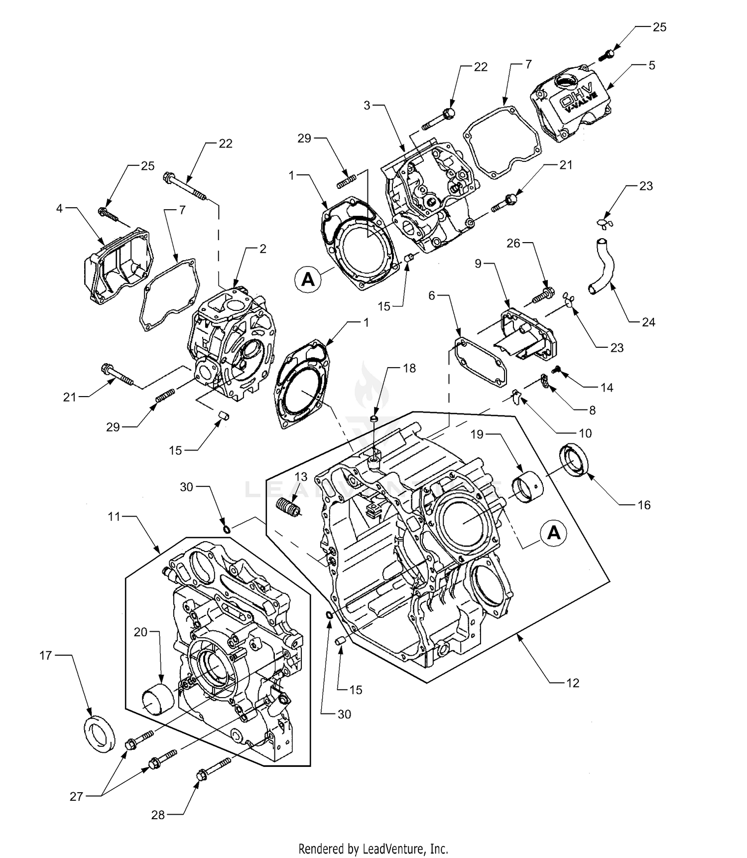 Cylinder Heads And Crankcase