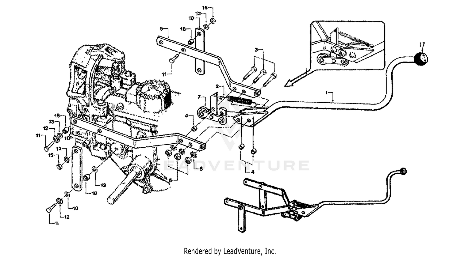WHEELS/TINES/PTO DRIVE LEVER ASSEMBLY