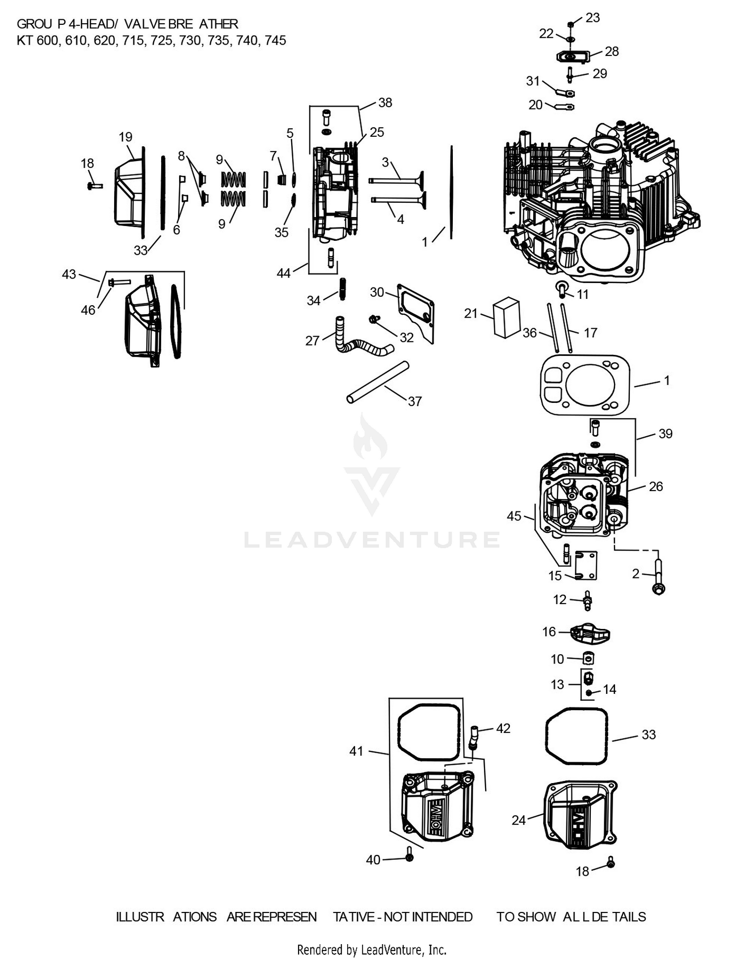 KT735-3102 CylinderHead & Breather