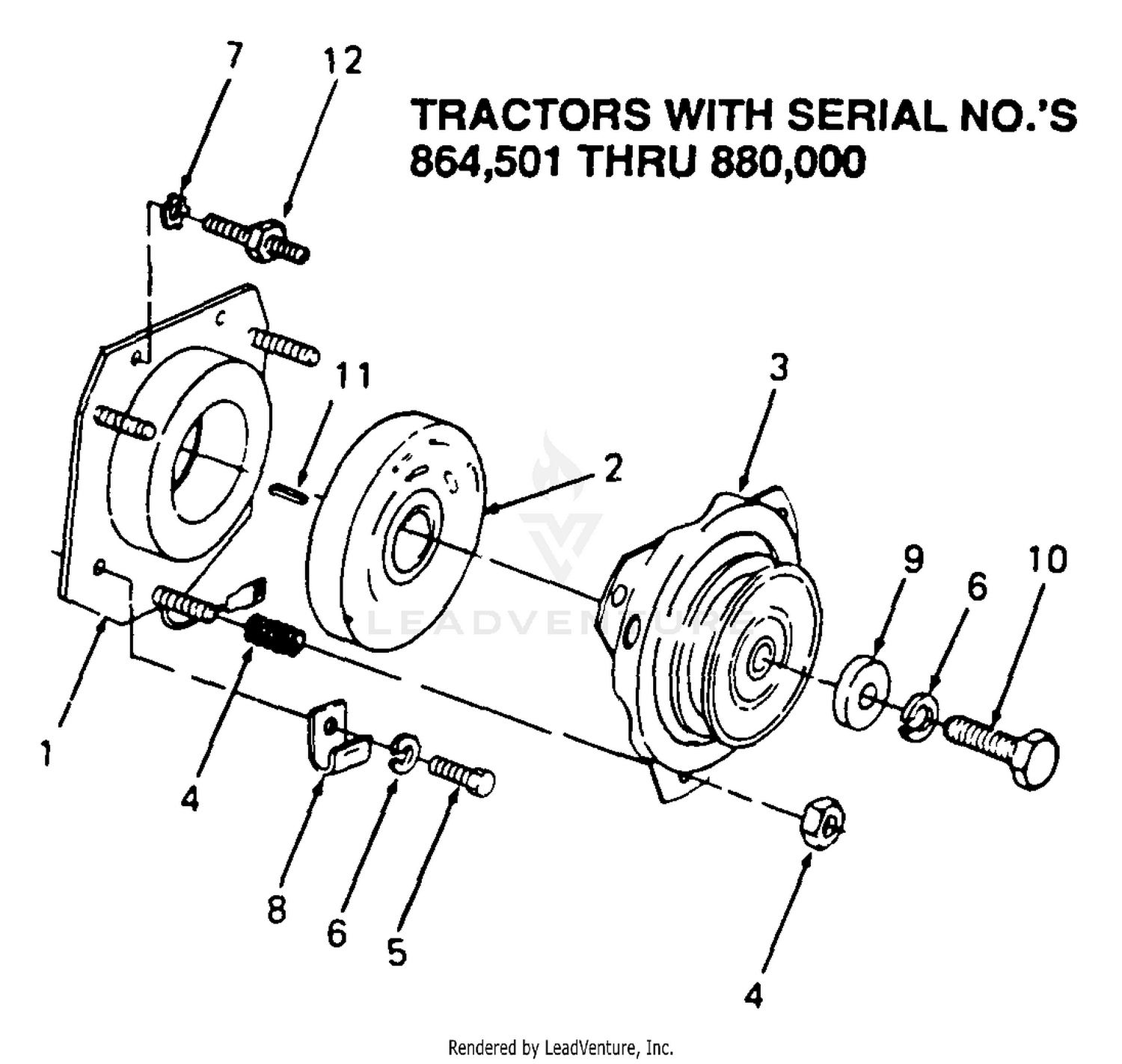PTO Clutch S/N 864,501 Thru 880,000