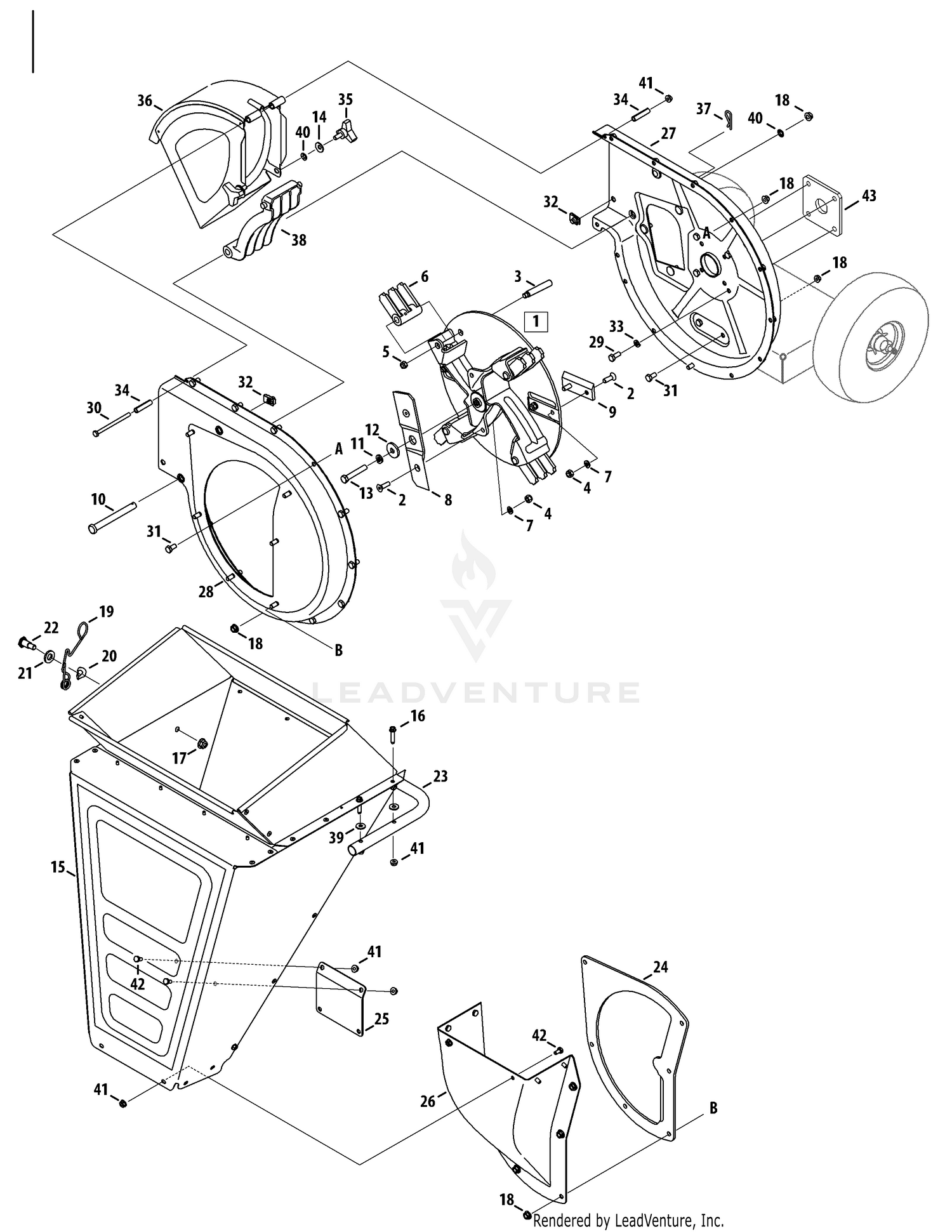 Chipper Shredder Hopper & Impeller