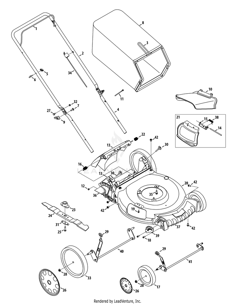 TroyBilt TB130 11AB2AQ711 '15 Push Mower PartsWarehouse