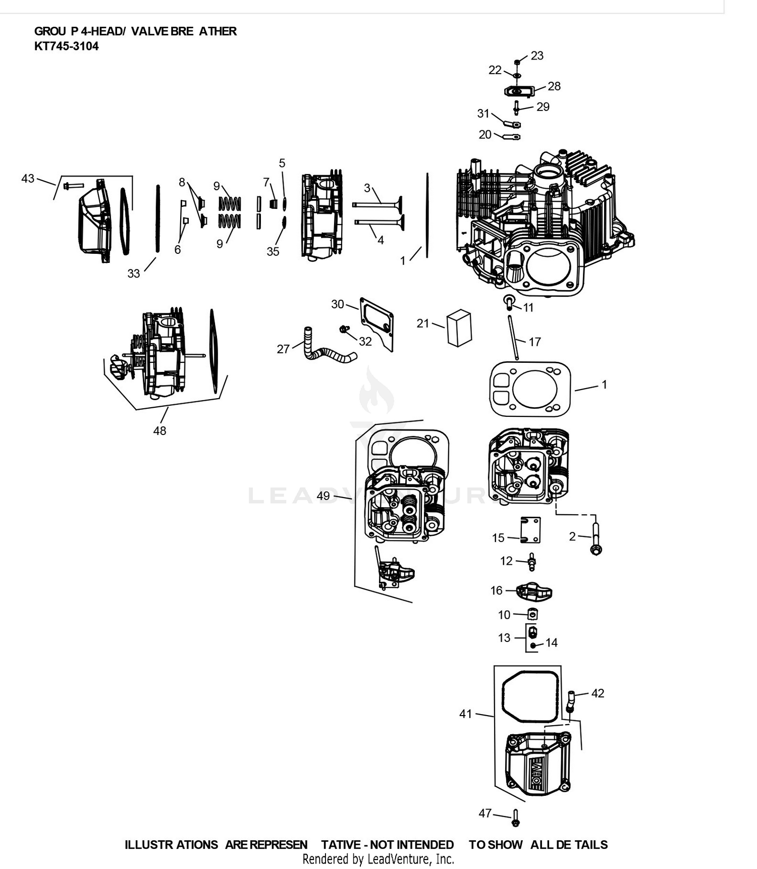 KT745-3104 CylinderHead & Breather
