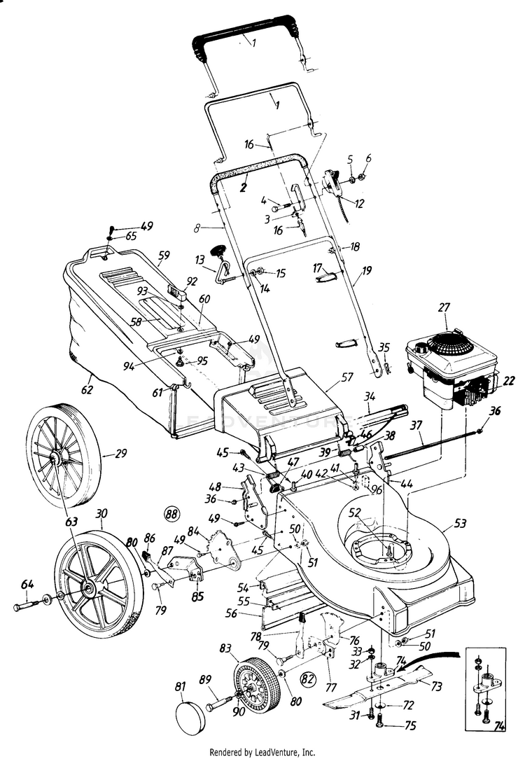 Montgomery Ward Mdl TMO37248A (110518R088) Push WalkBehind Mower