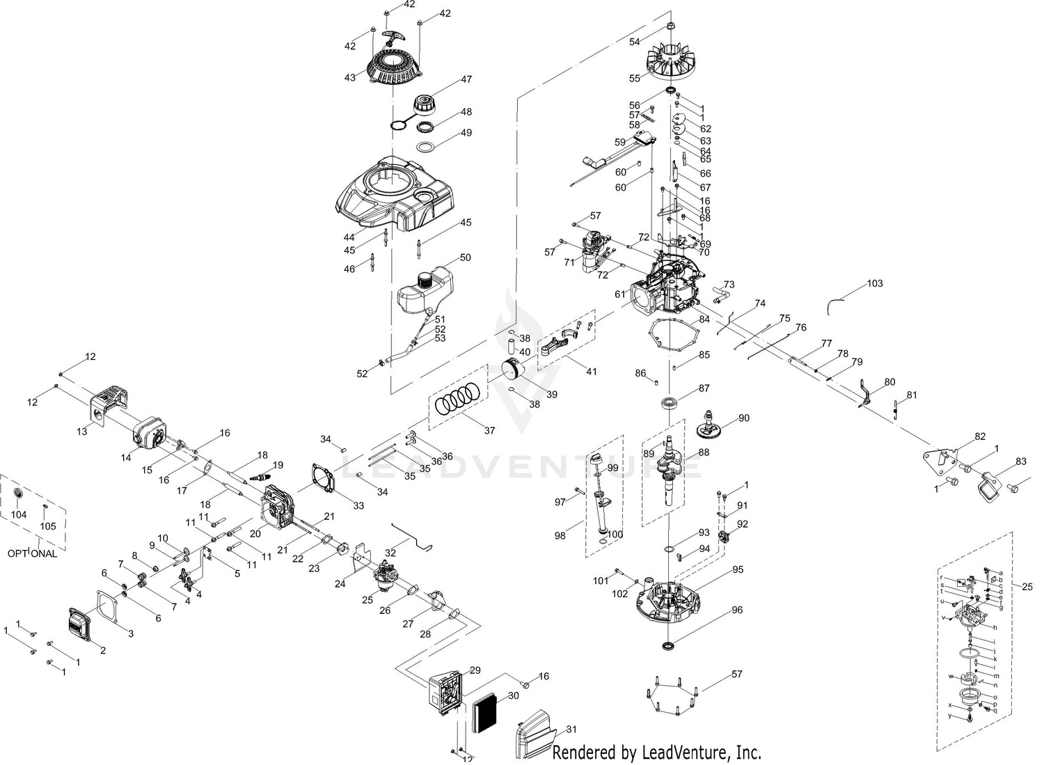 Troy Bilt 6x65mu 159cc Engine 6x65mu General Assembly