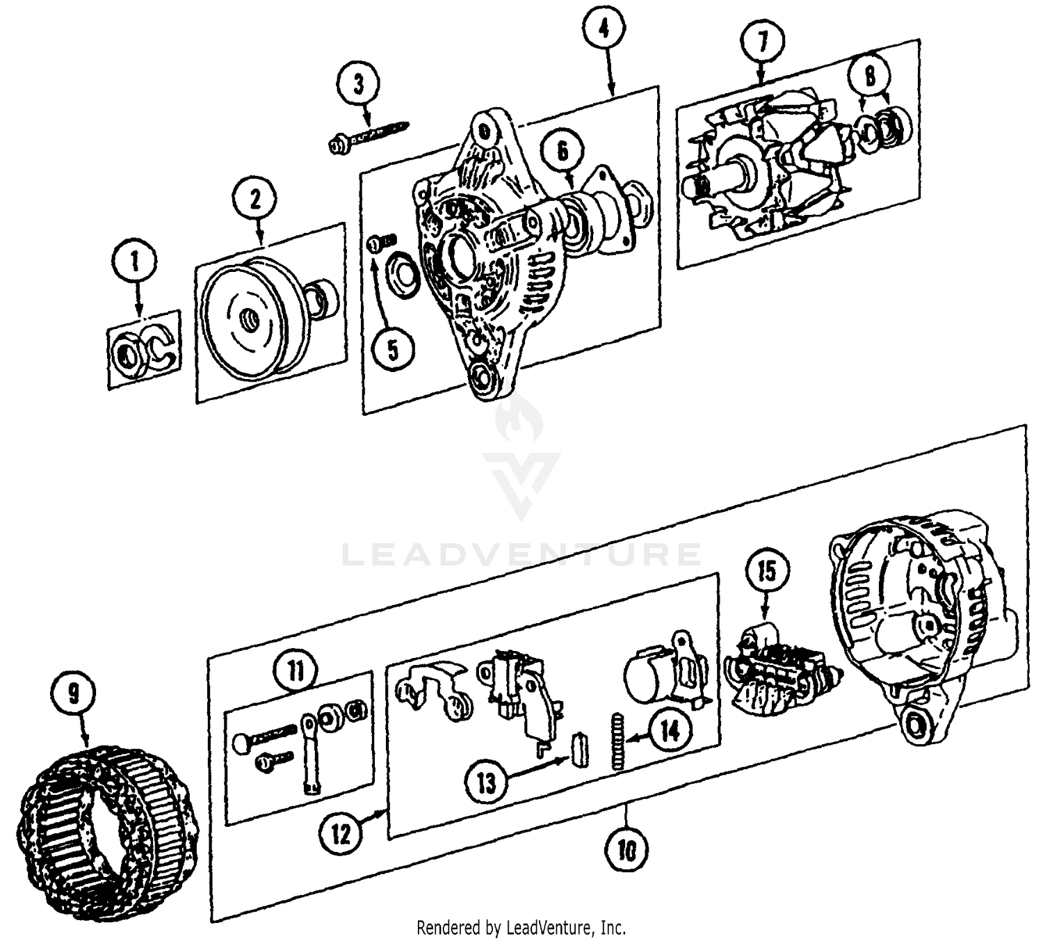 Alternator 30 HP Engine (7300 S/N 21495-Lower/7305 S/N 22230-Lower)
