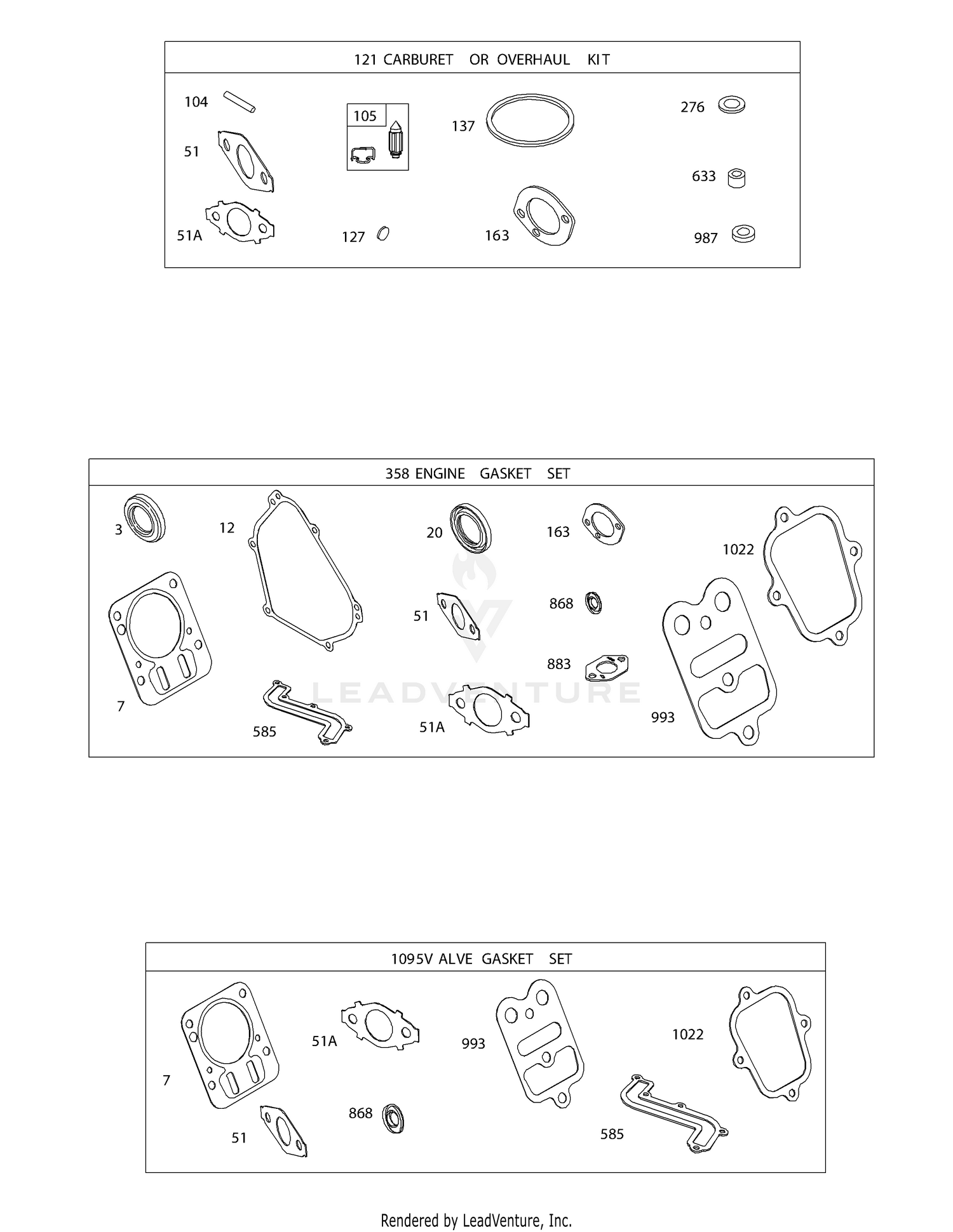 B&S 15T202-0915-F8 Gasket Kits