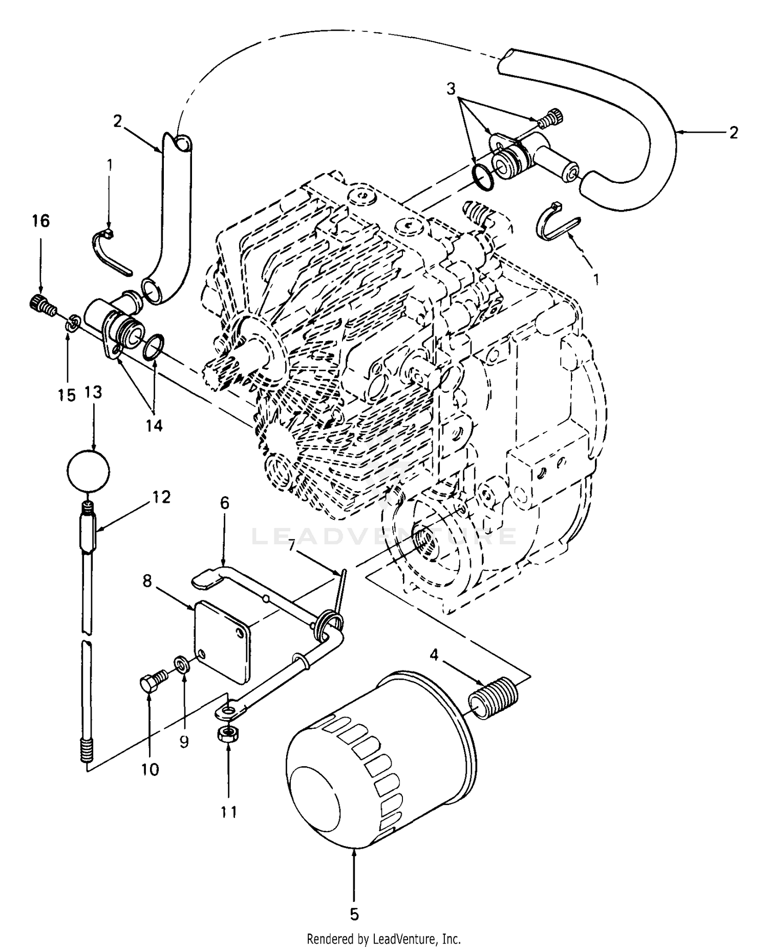 Transmission Dump Valve Linkage, Filter And Pickup Line