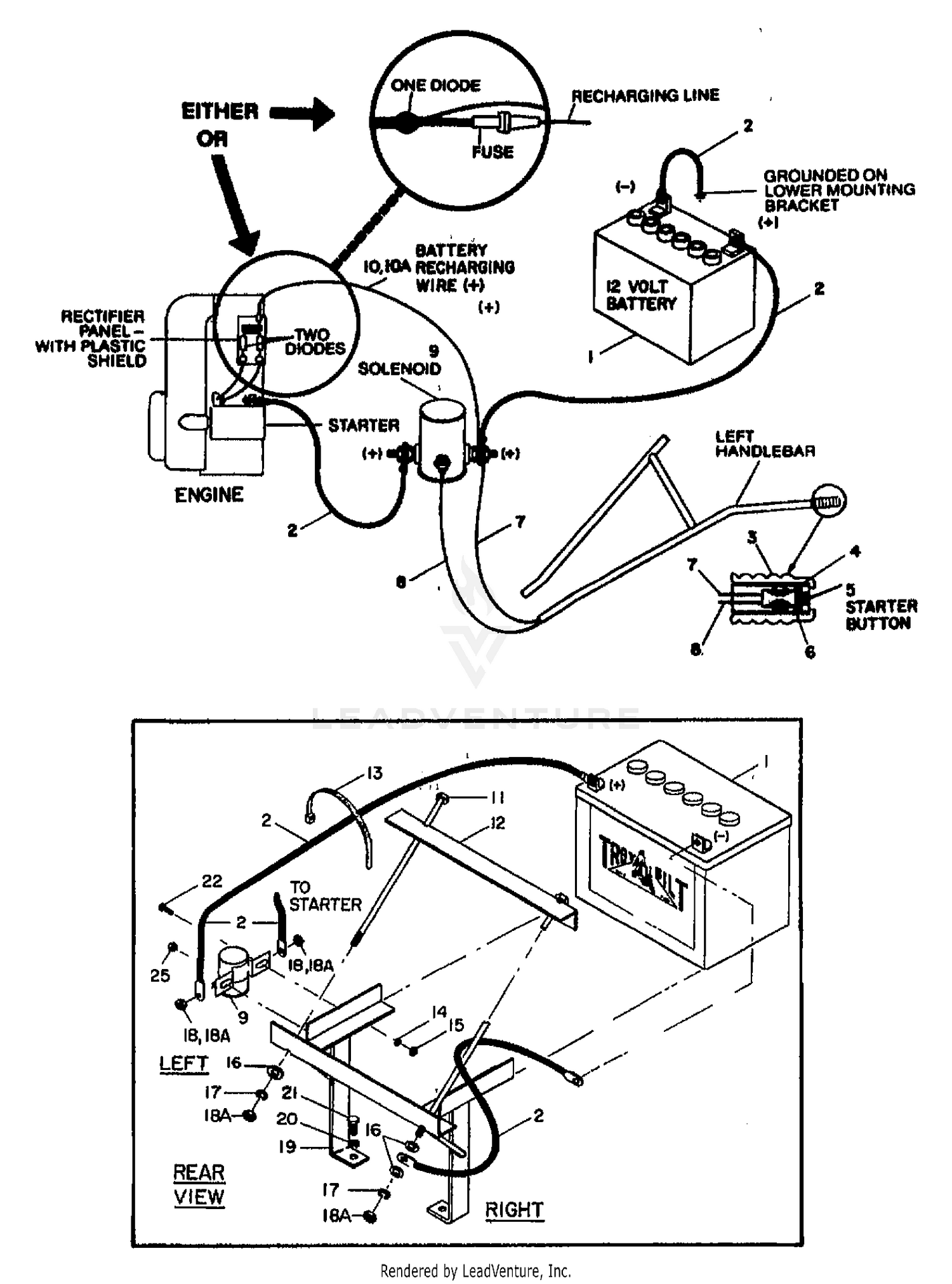ELECTRIC START SYSTEMS (TEC.)(S/N 291332 & BELOW)