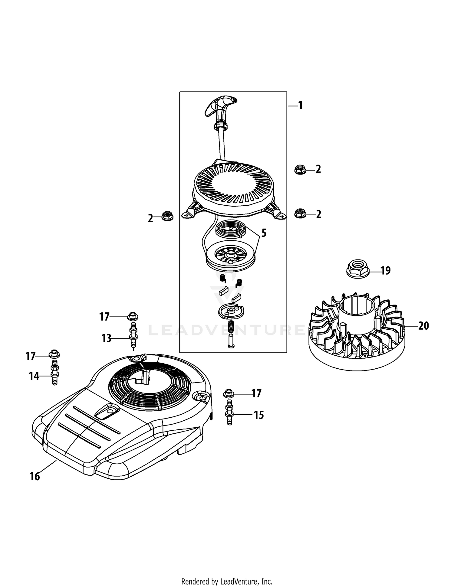 1P65BU Flywheel & Shroud