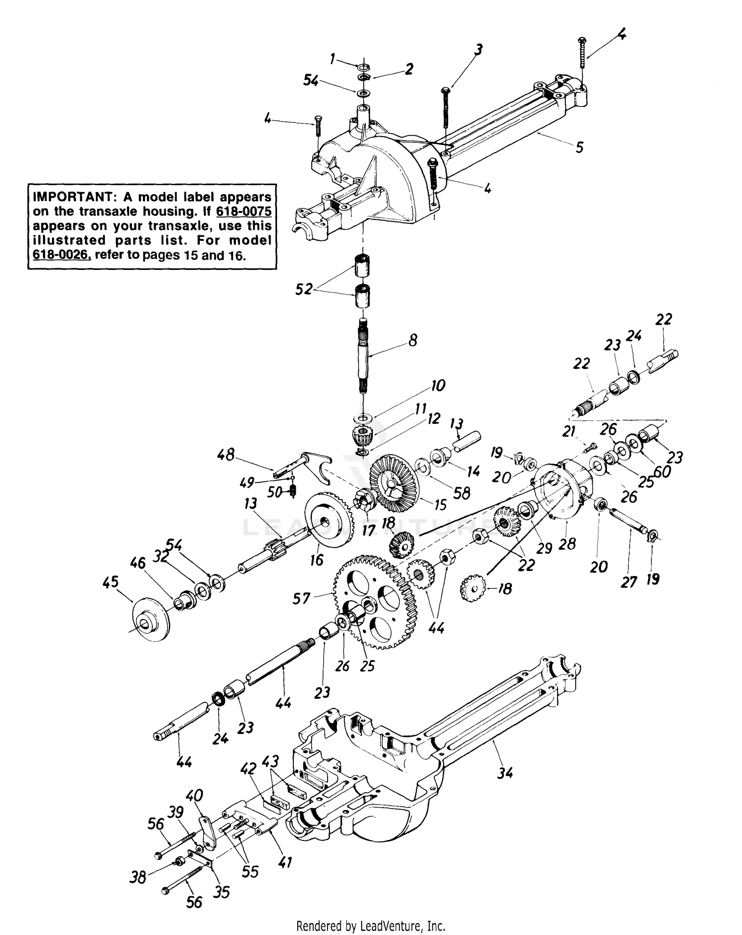 Single Speed Transaxle Left Hand