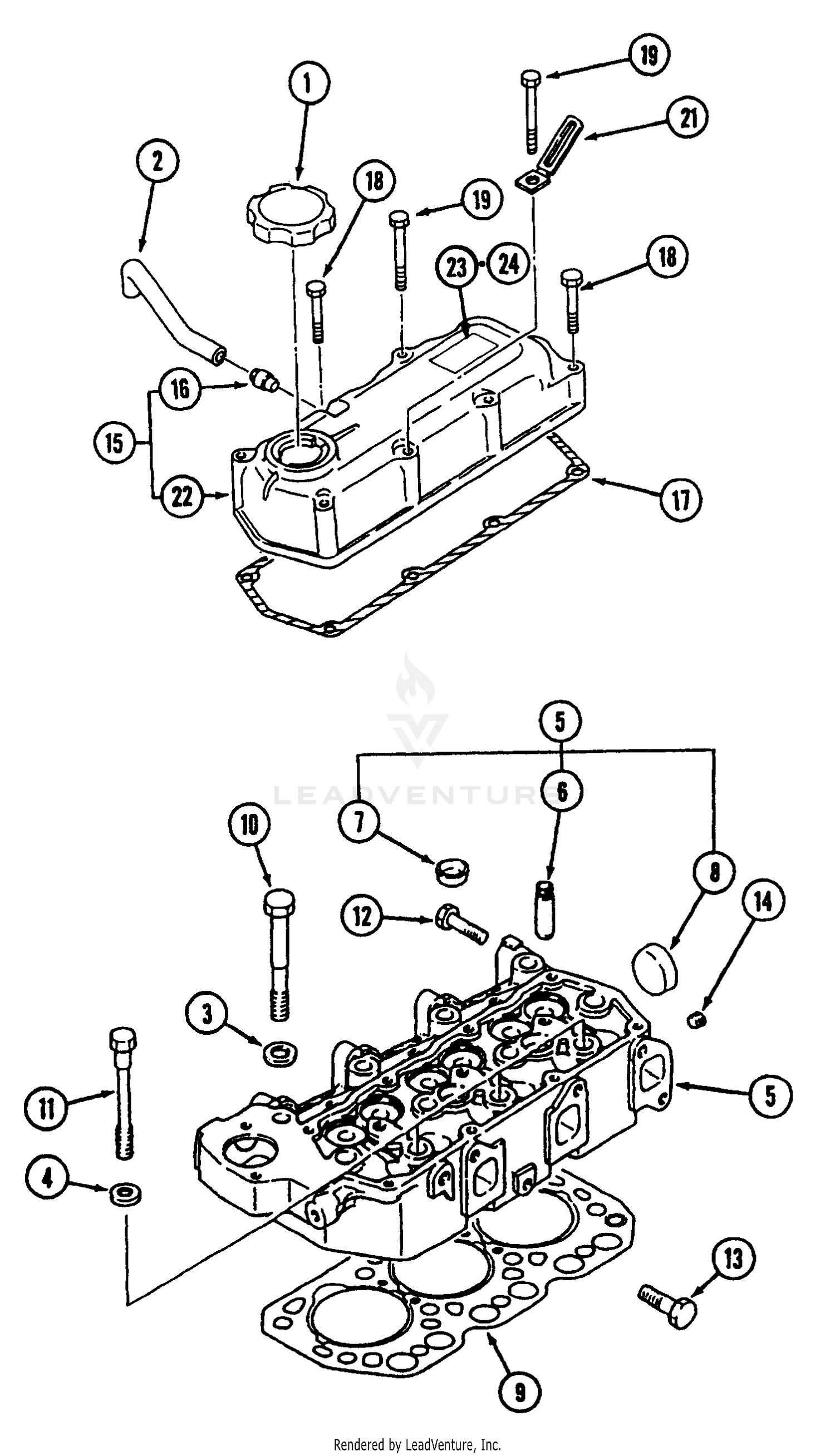 Cyl Head Gear Drive 30HP Eng 7300 SN 21932-Lower/7305 SN 23069-Lower