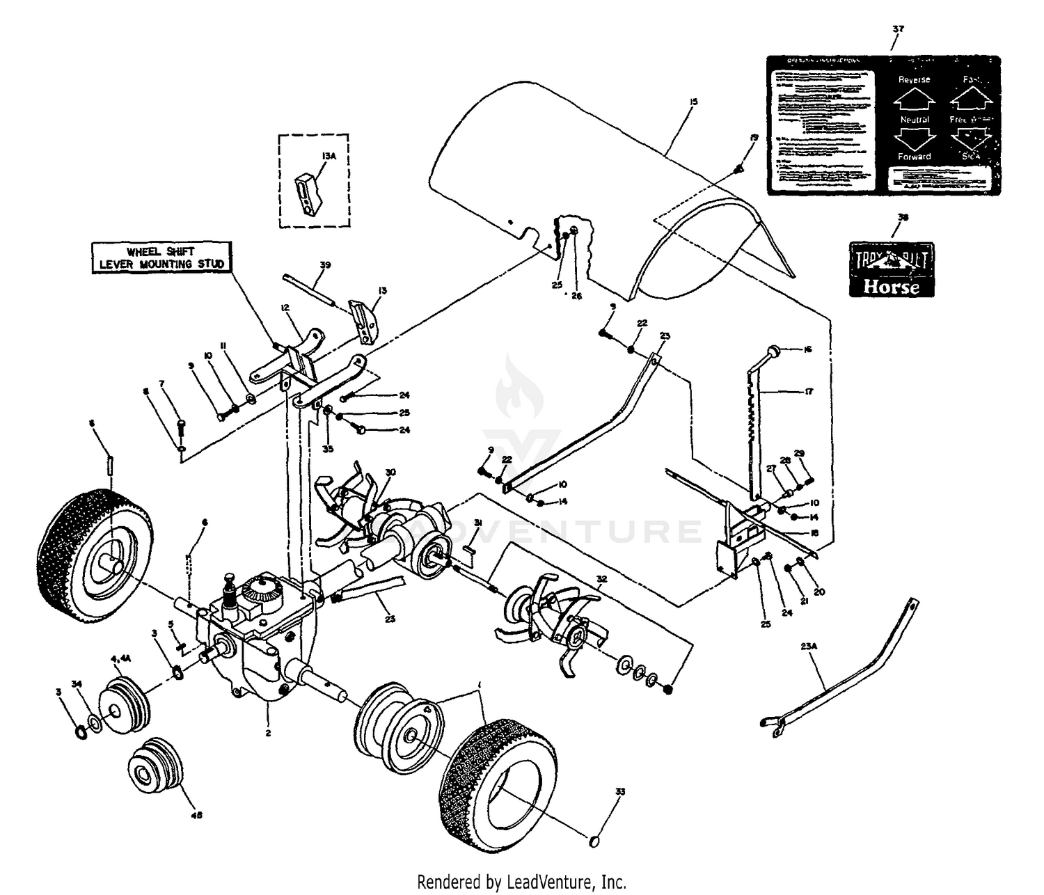 TINES, HOOD, WHEELS & DEPTH REGULATOR