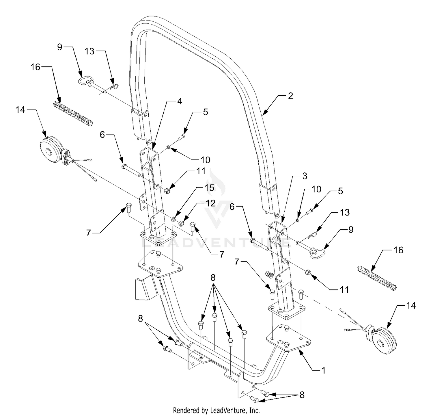 Foldable ROPS