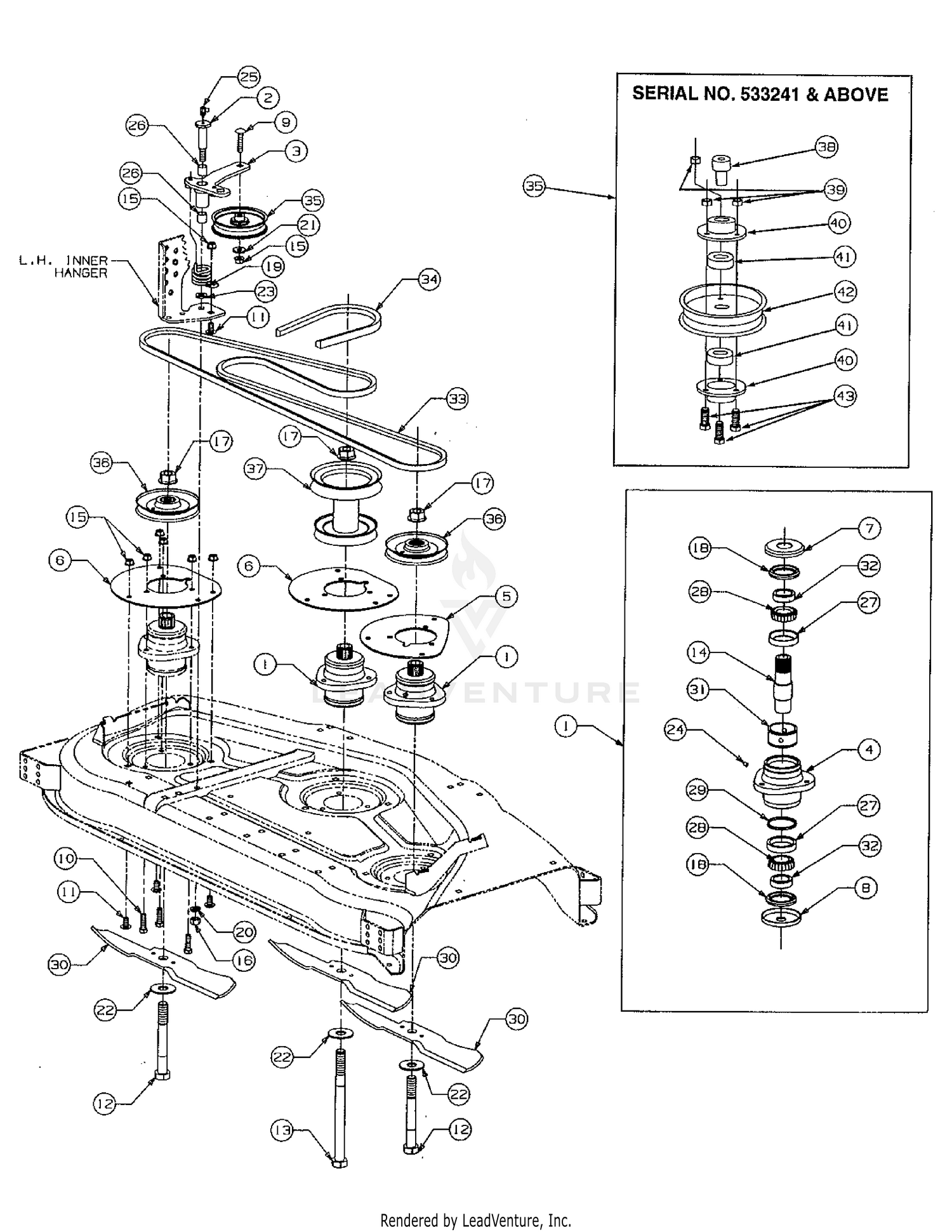 Cub Cadet 4816f S N 503 791 And Above 553c565m100 554c565m100 555c565m100 556c565m100 Deck Spindle Assembly