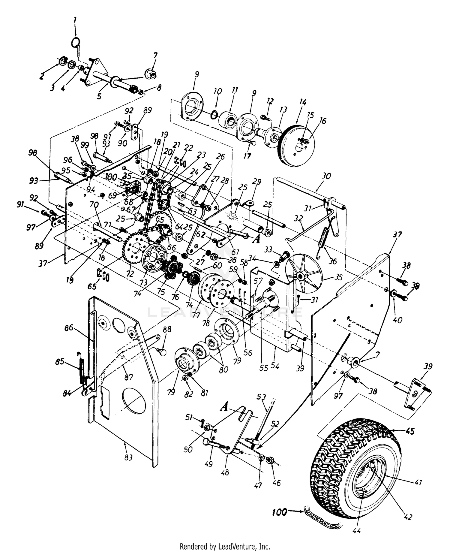 MTD 313-980I000 (1993) Differential Shaft Assembly
