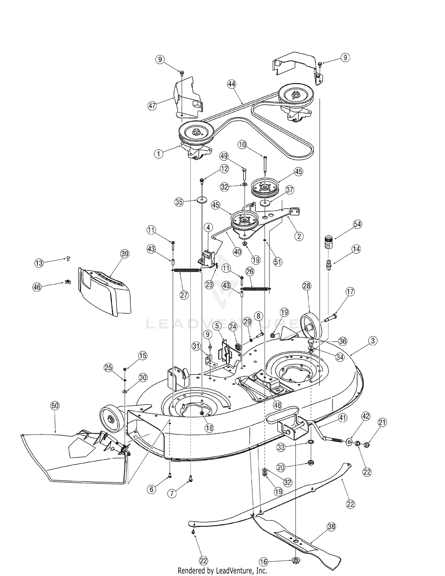 Troy Bilt 13AN77TG766 Pony 2007 Deck Assembly 42 Inch