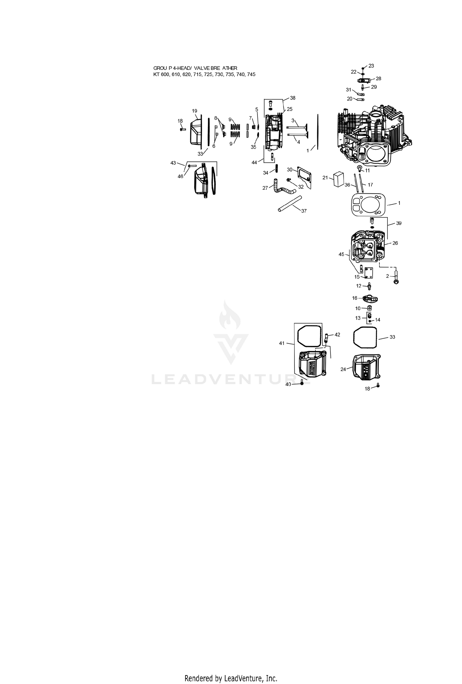 KT725-3017 CylinderHead & Breather