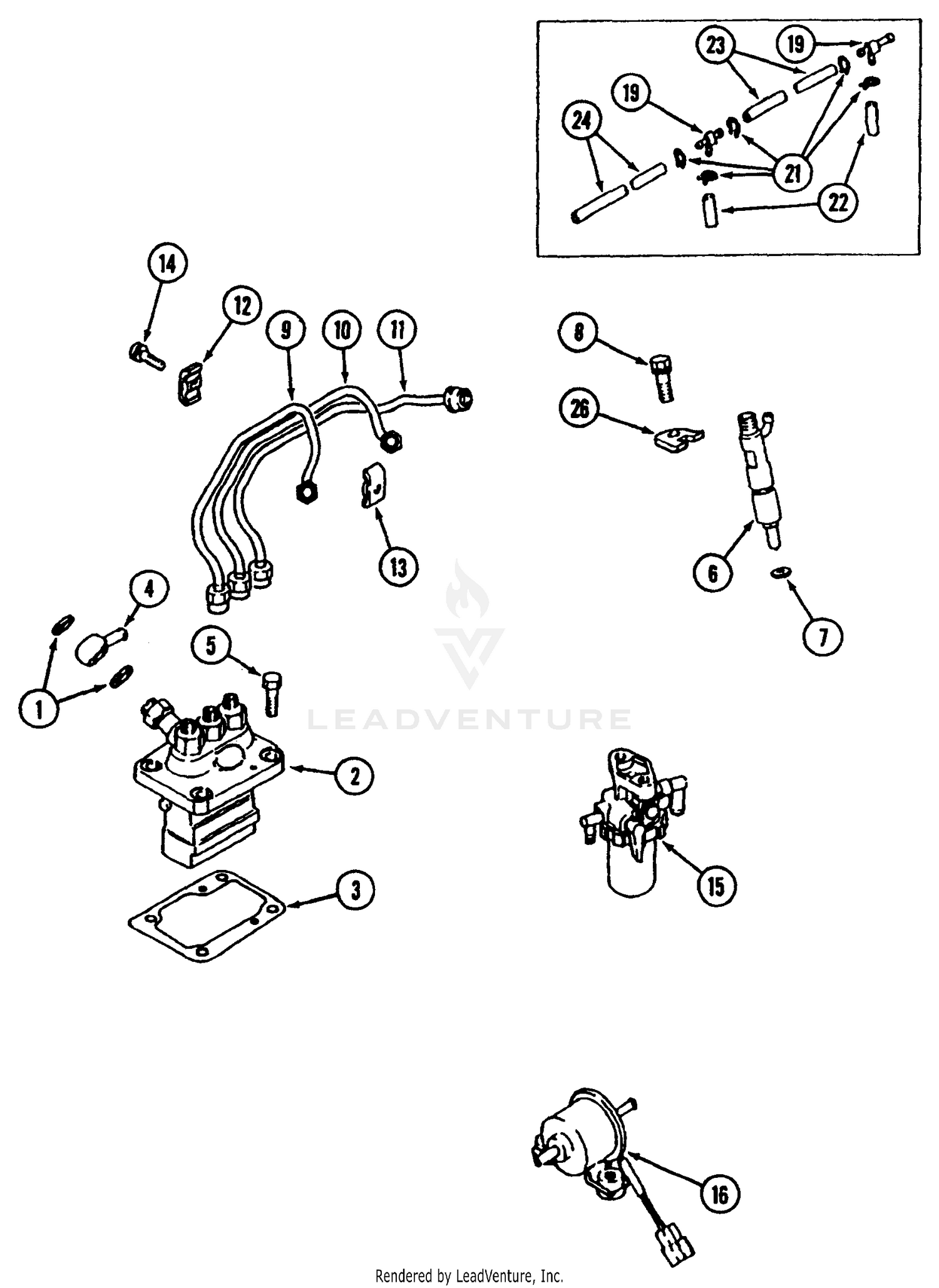 Fuel Supply Parts 30 HP Eng (7300 SN 21932-Lower/7305 SN 23069-Lower)
