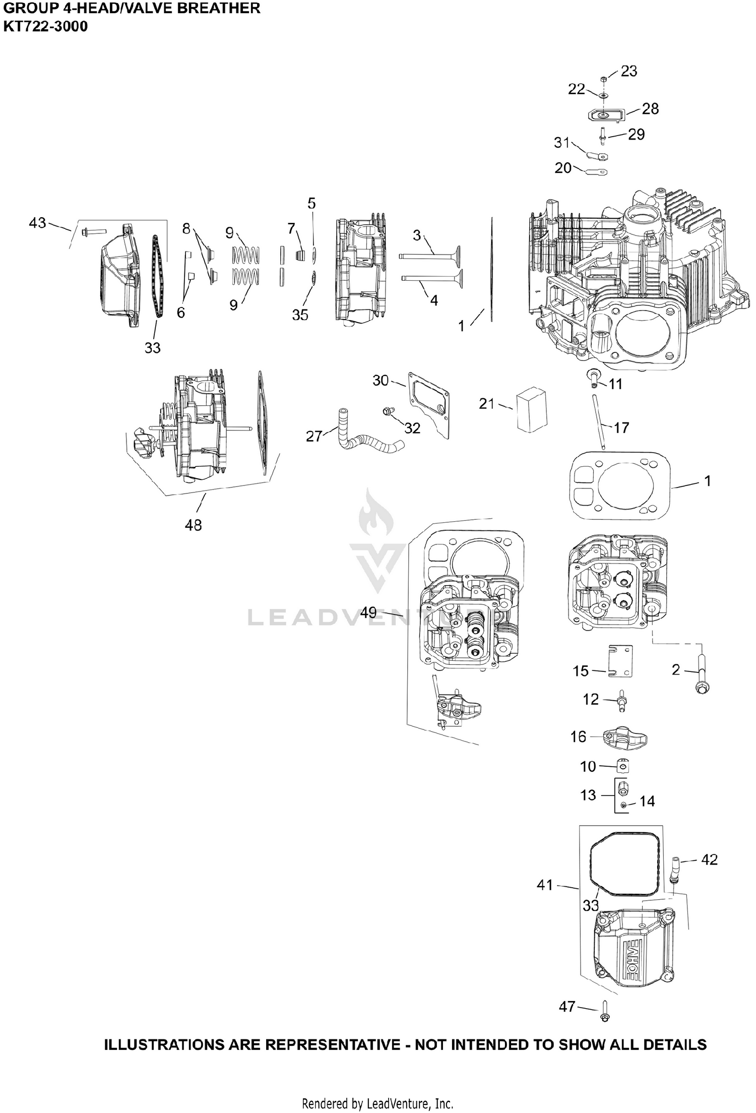 KT722-3000 CylinderHead & Breather