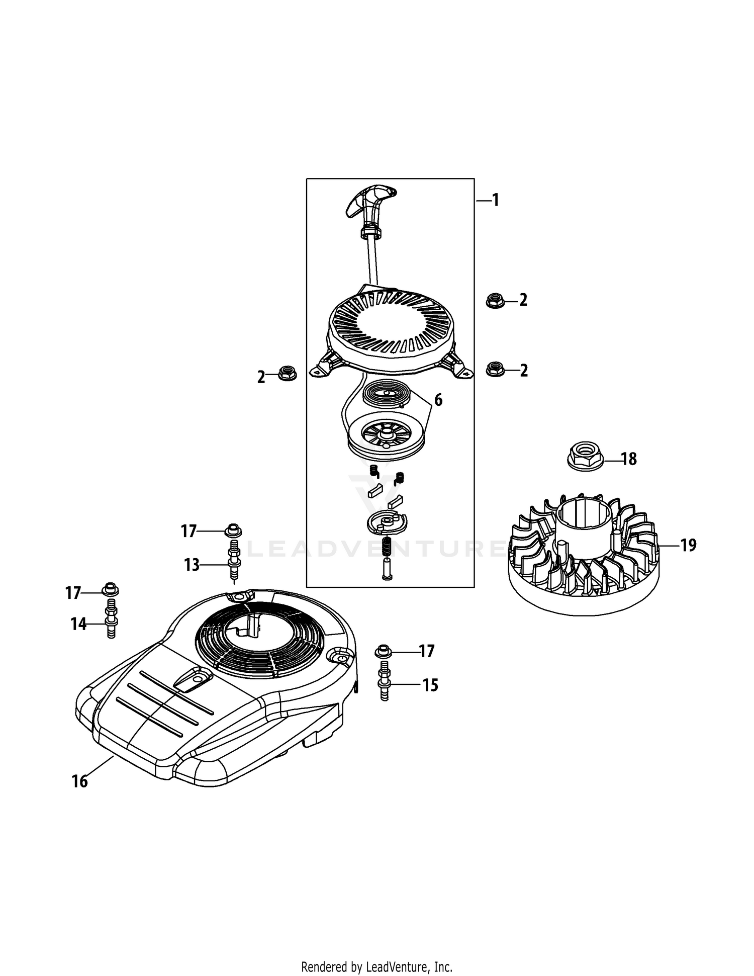 1P65N0A Flywheel & Shroud