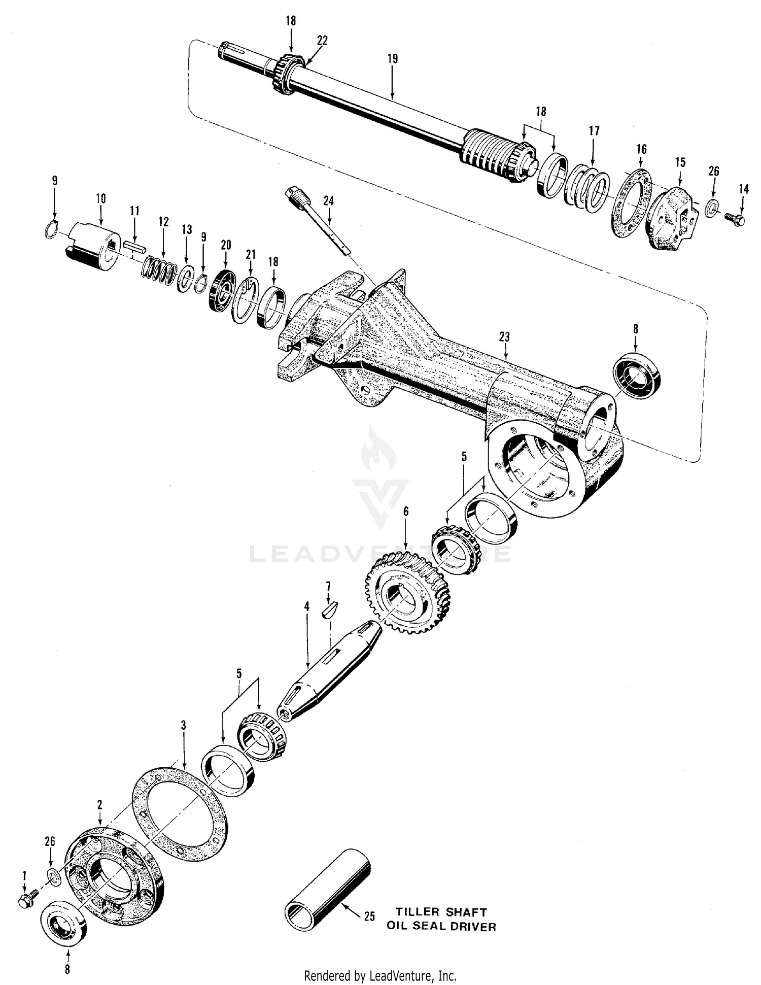 Tiller Attachment Transmission Assemblies
