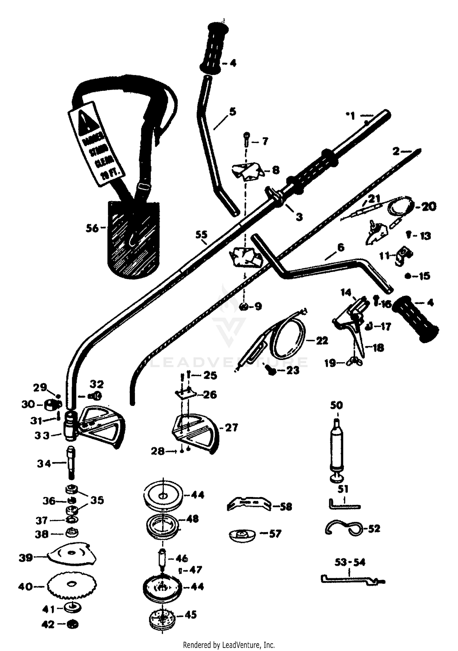 DRIVE SHAFT AND LOWER HEAD ASSEMBLY