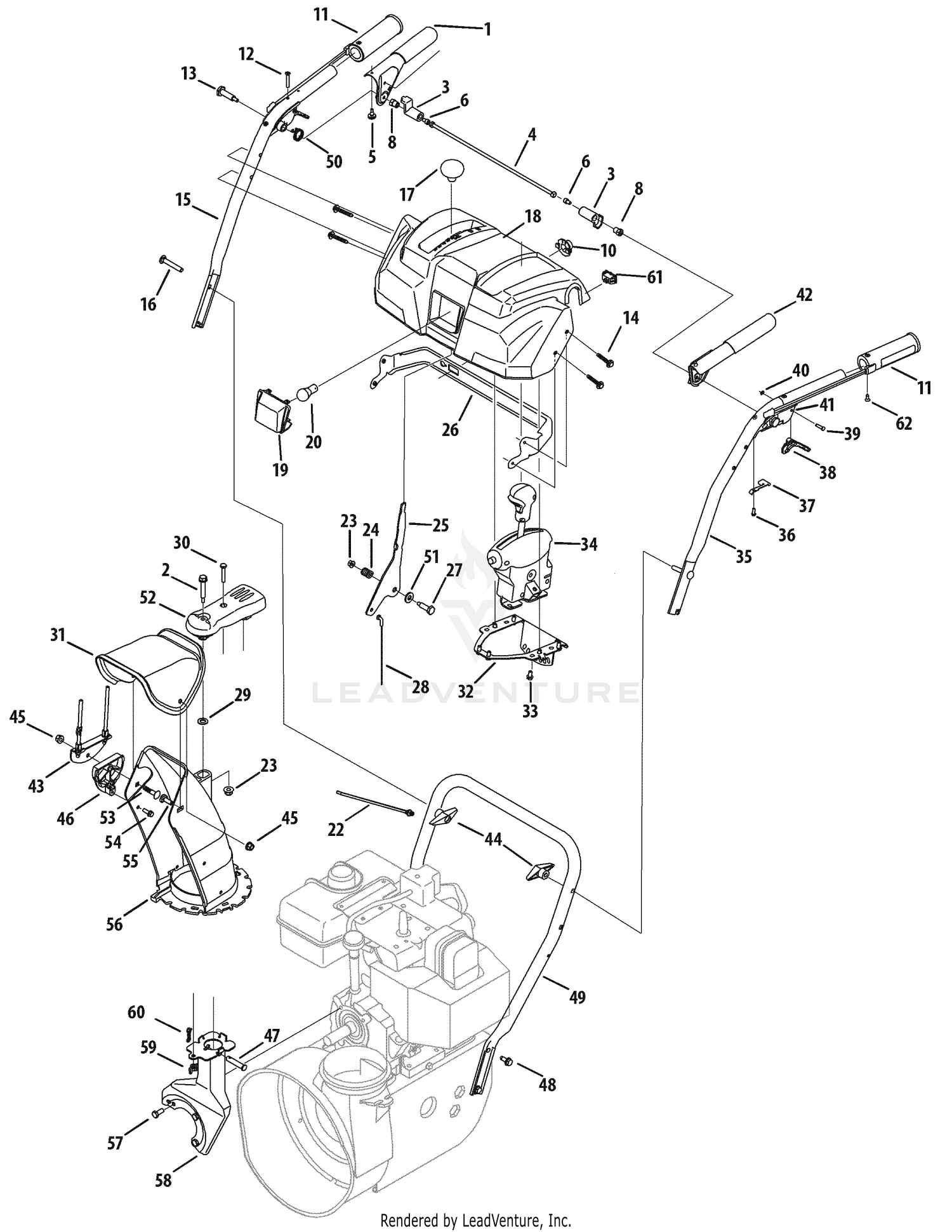 Q-Style Handle, Frame & Discharge Chute