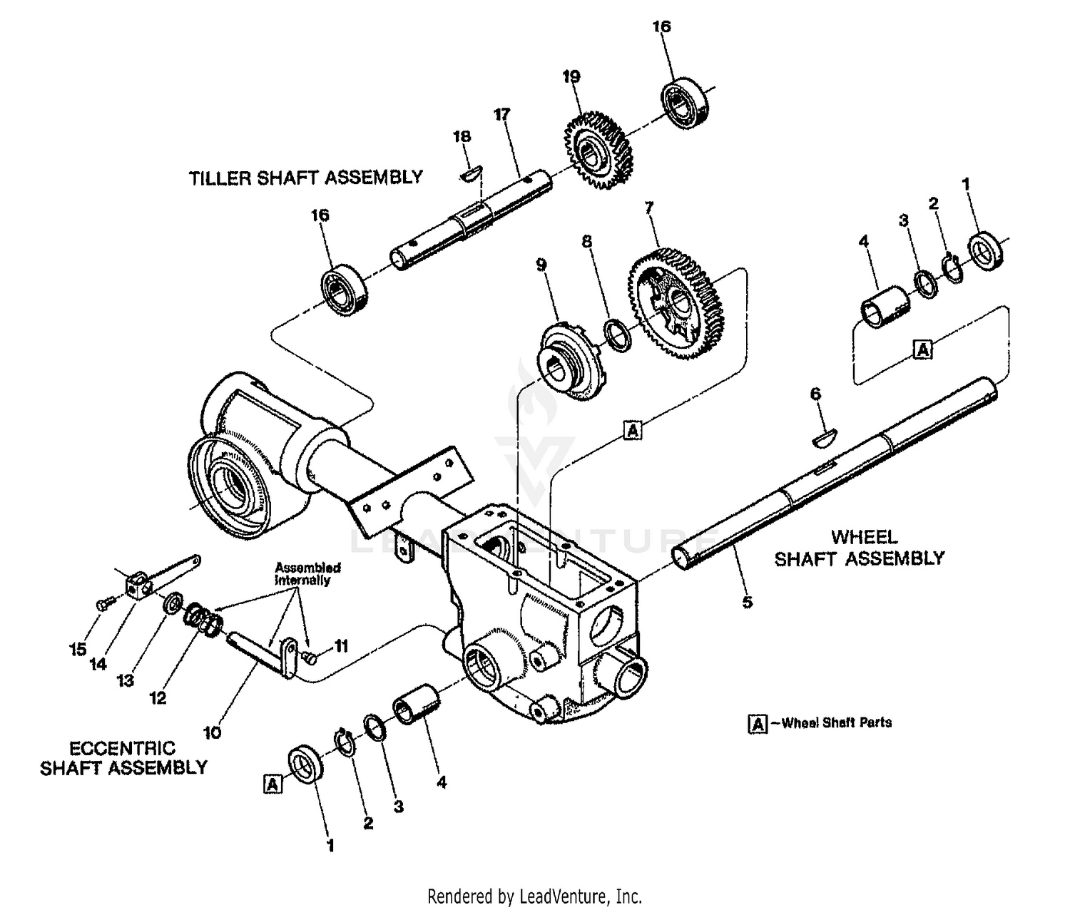 WHEEL & TILLER SHAFT ASSEMBLY