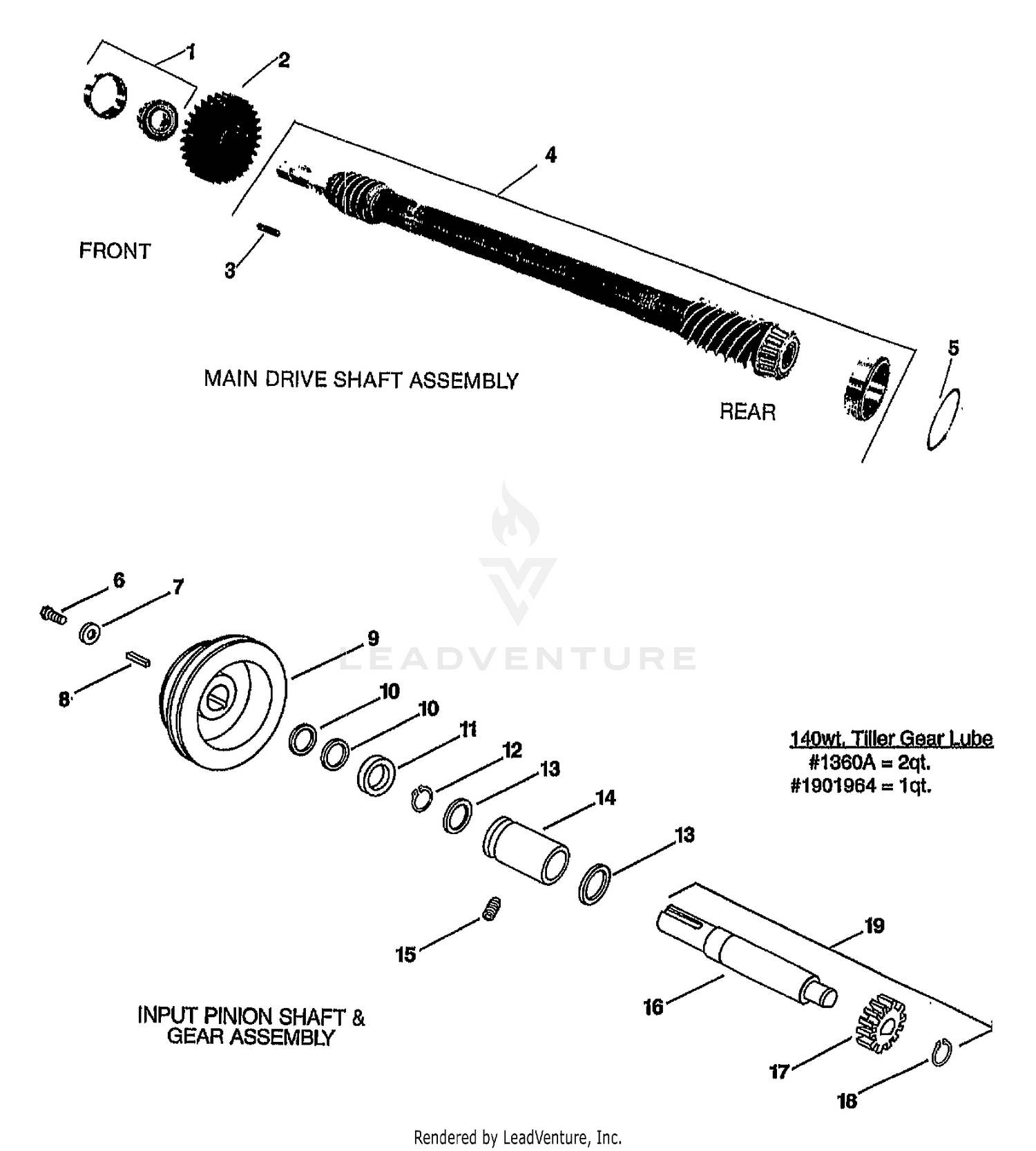 MAIN DRIVE SHAFT & GEAR ASSEMBLIES