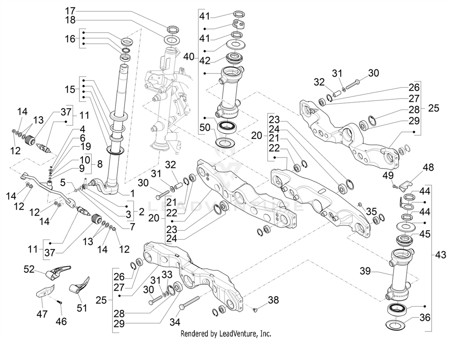 Fork/steering tube - Steering bearing unit