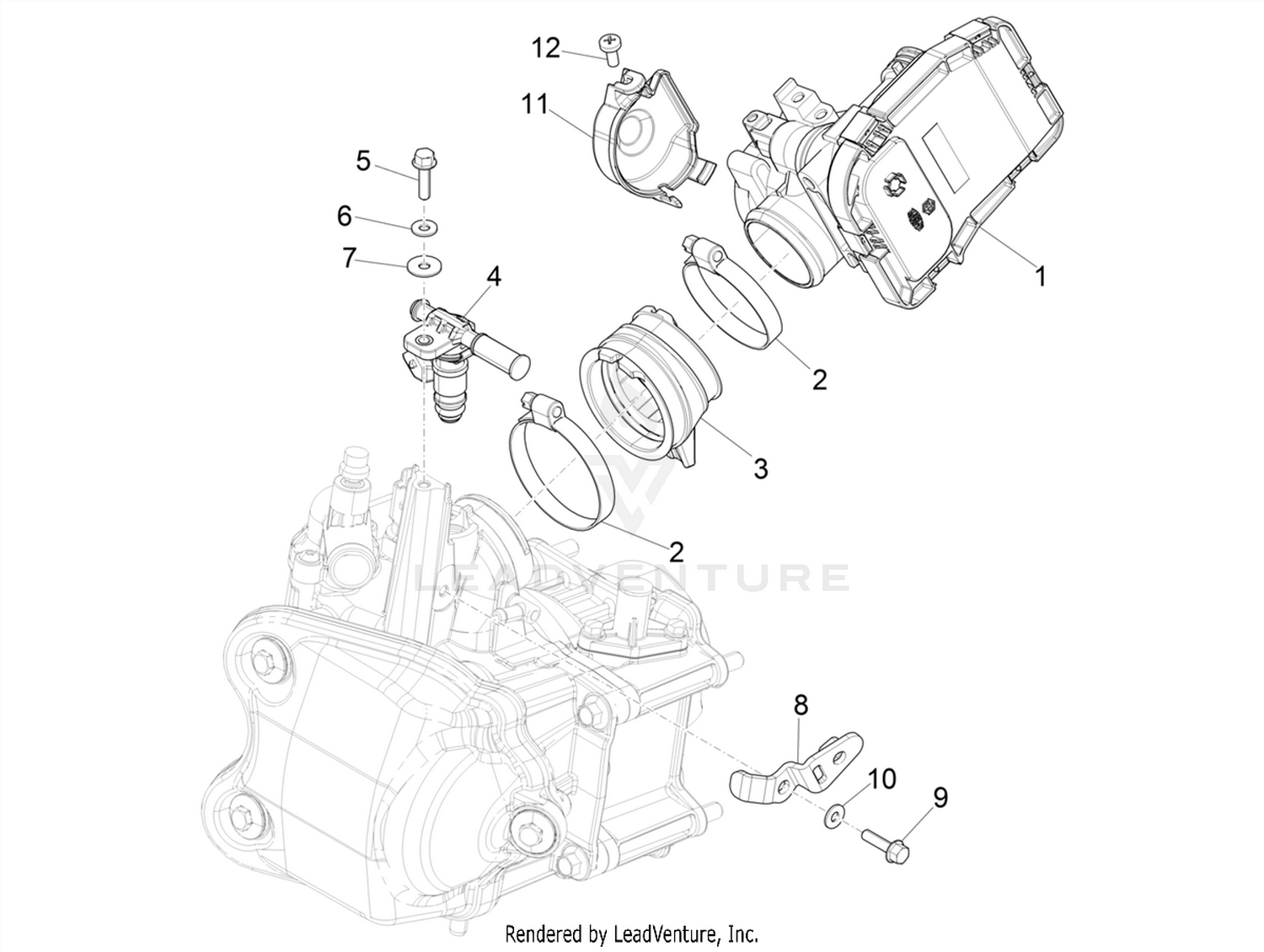 Throttle body - Injector - Induction joint