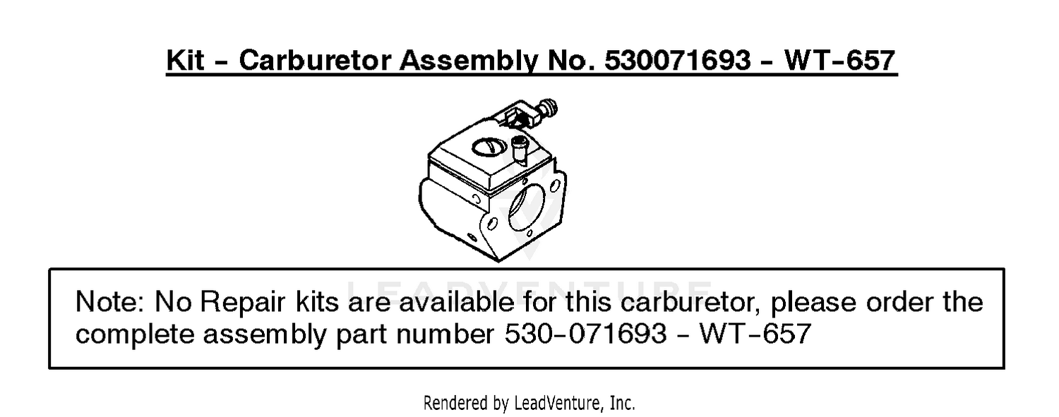 Carburetor Assembly - (WT657) 530071693