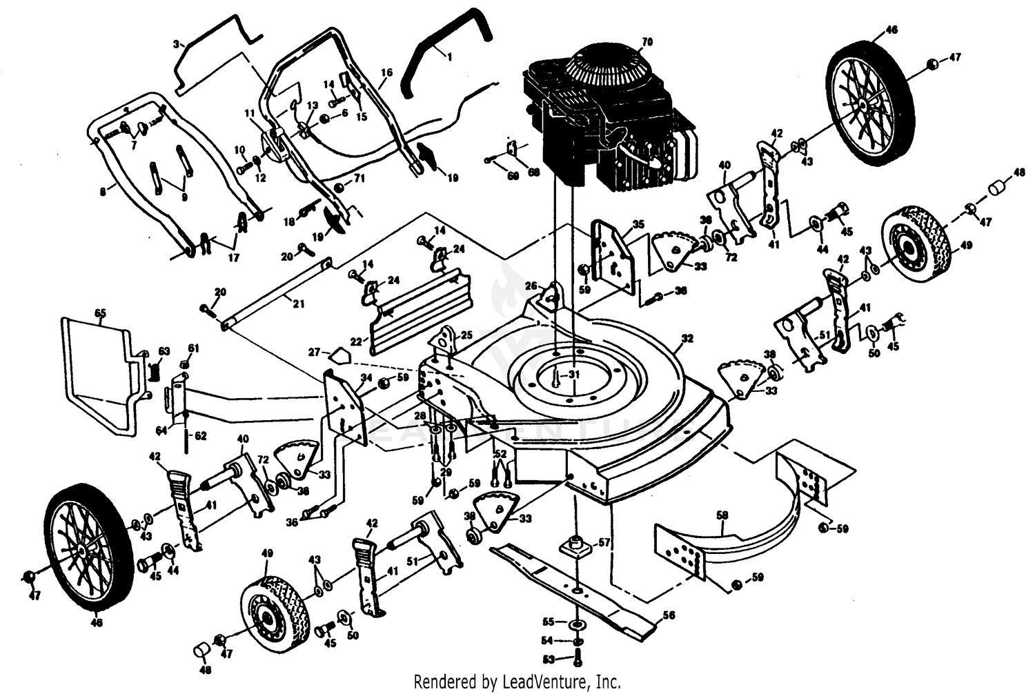 MOWER ASSEMBLY, ENGINE B/S 122802