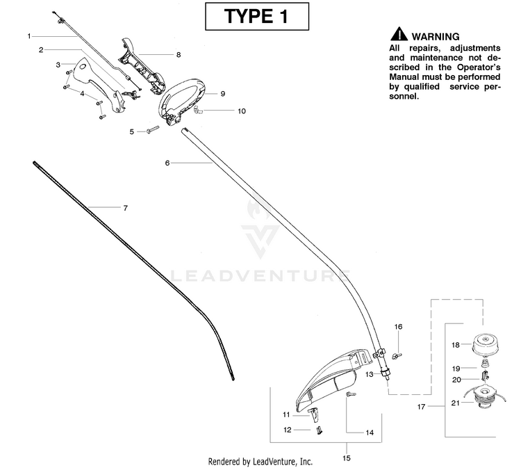 Weed Eater XT260 Gas Trimmer Type 1