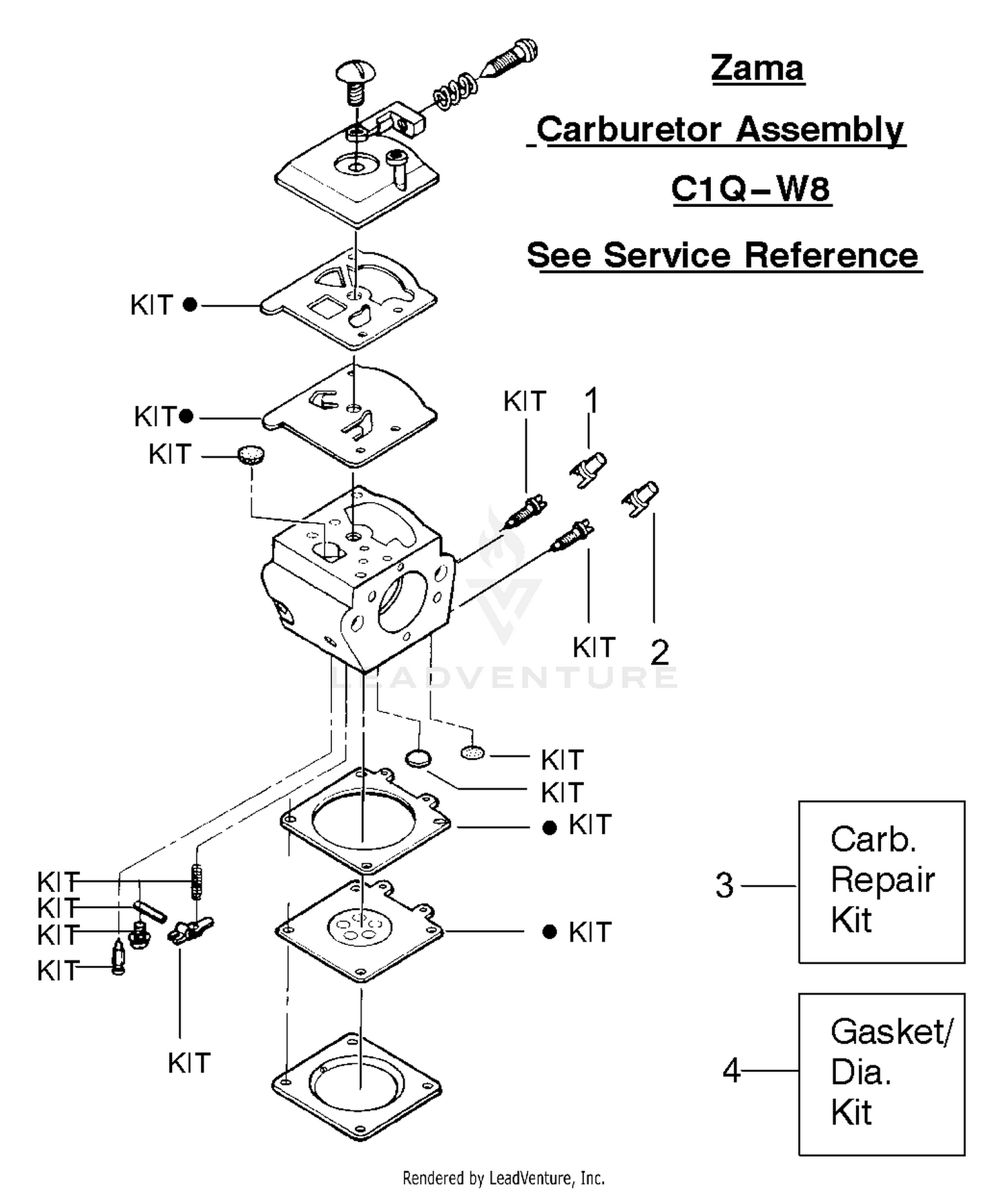 Carburetor Assembly (Zama C1Q-W8)
