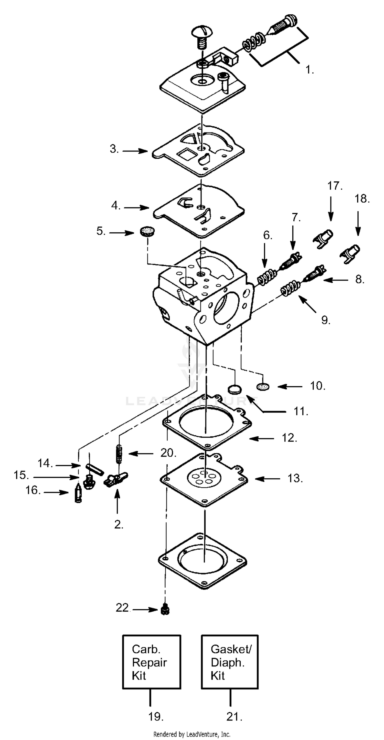 Carburetor Assembly - WT-202, WT-285, WT-239 & WT-289