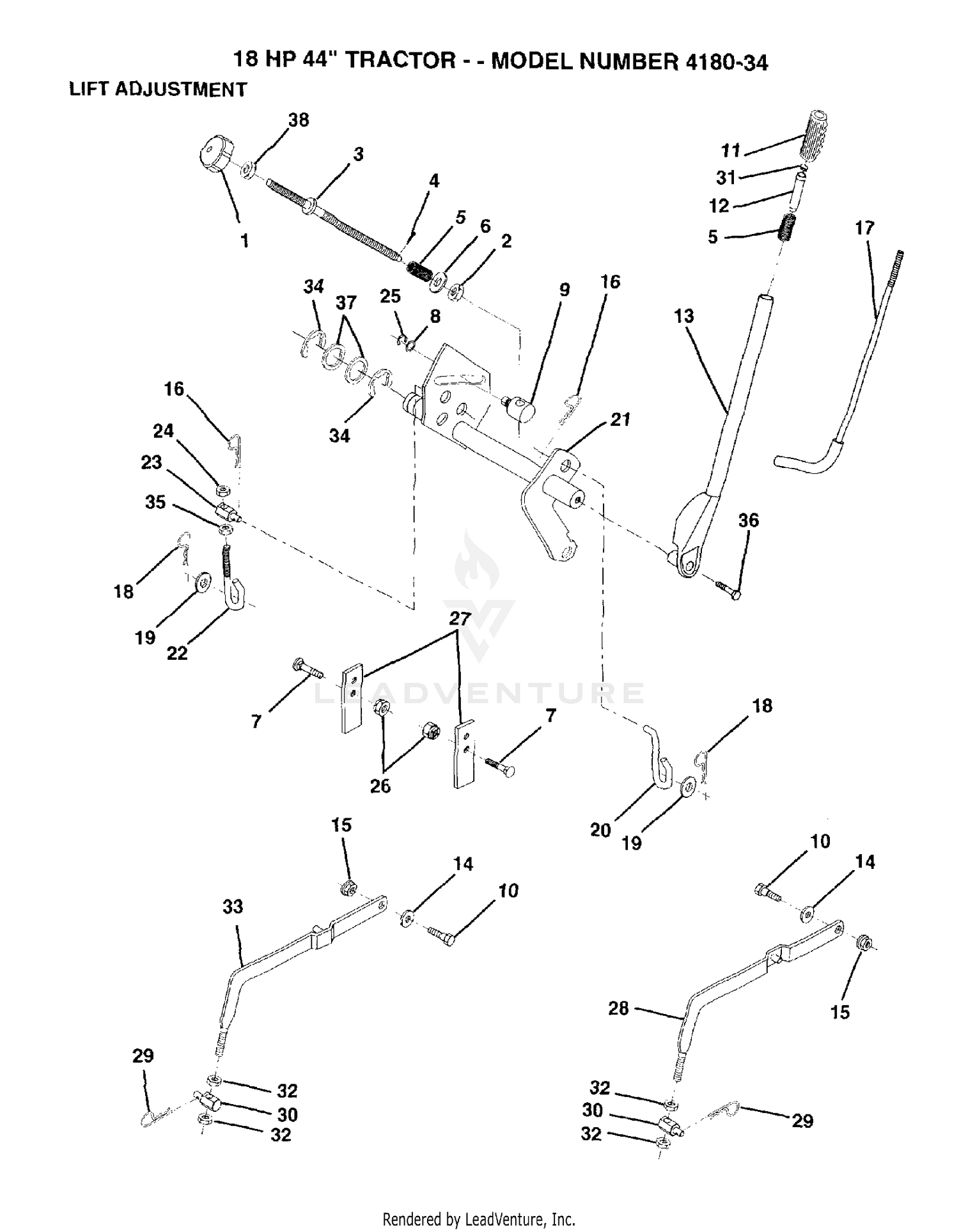 MOWER LIFT LEVER