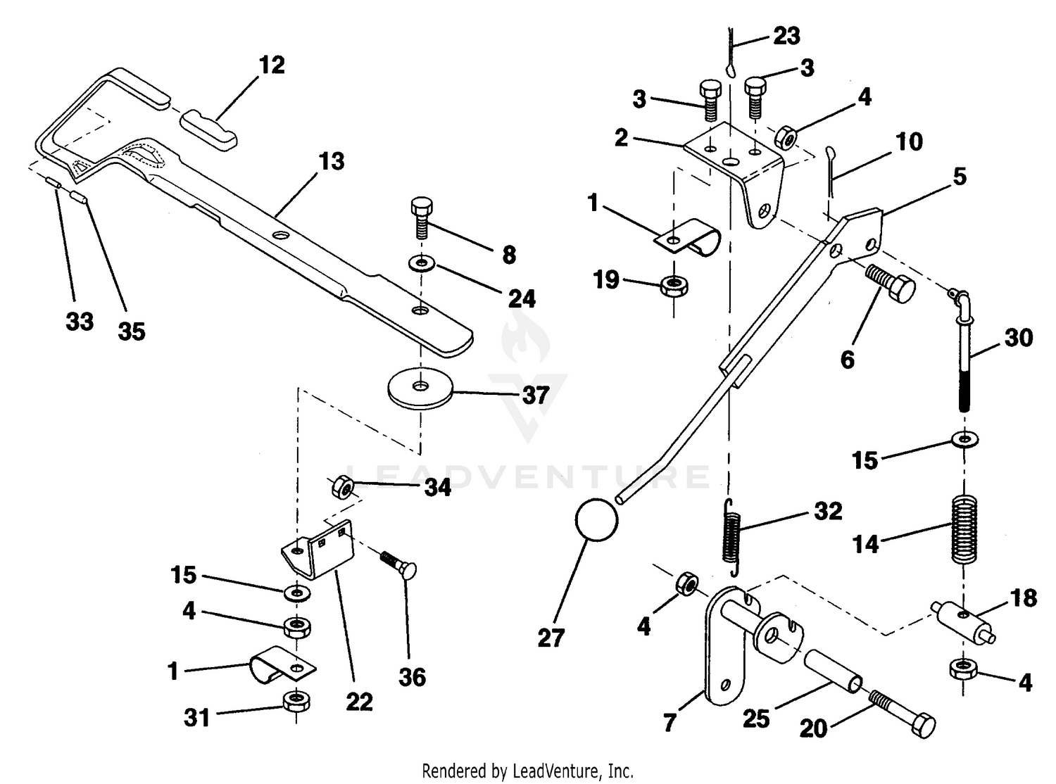 MOWER LIFT LEVER