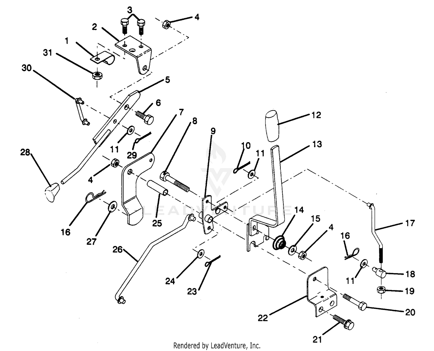 MOWER LIFT LEVER