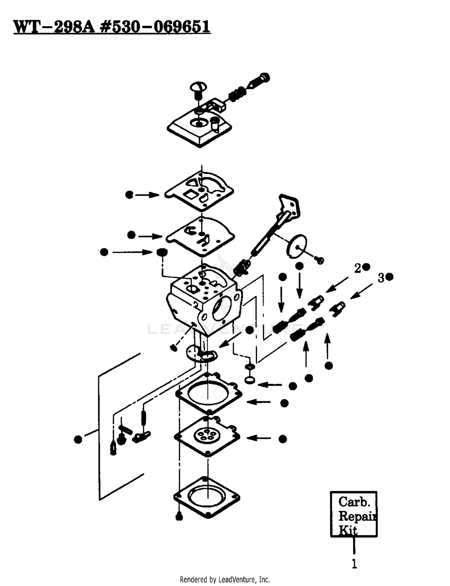 CARBURETOR WA-298A FOR TYPES 2 & 3