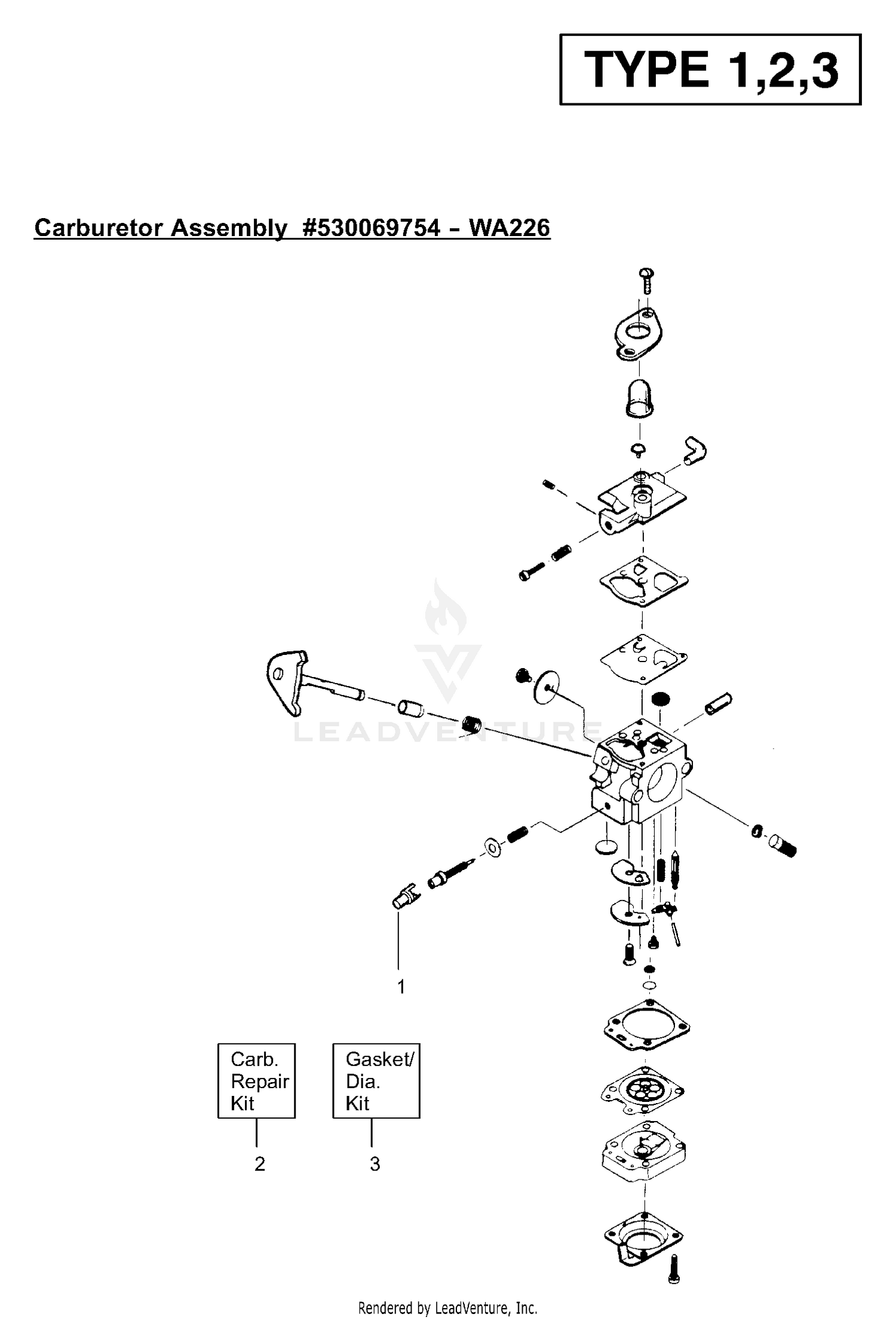 Carburetor Assembly (WA226) P/N 530069754