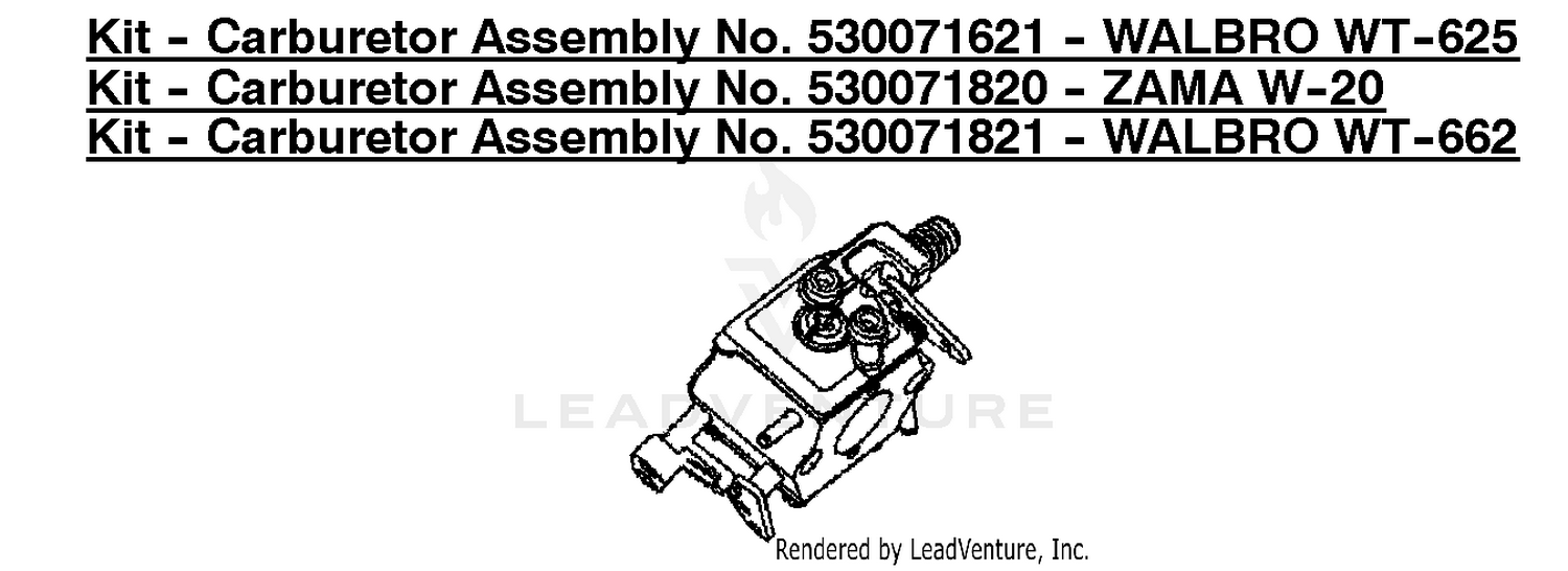 Kit - Carburetor Assembly
