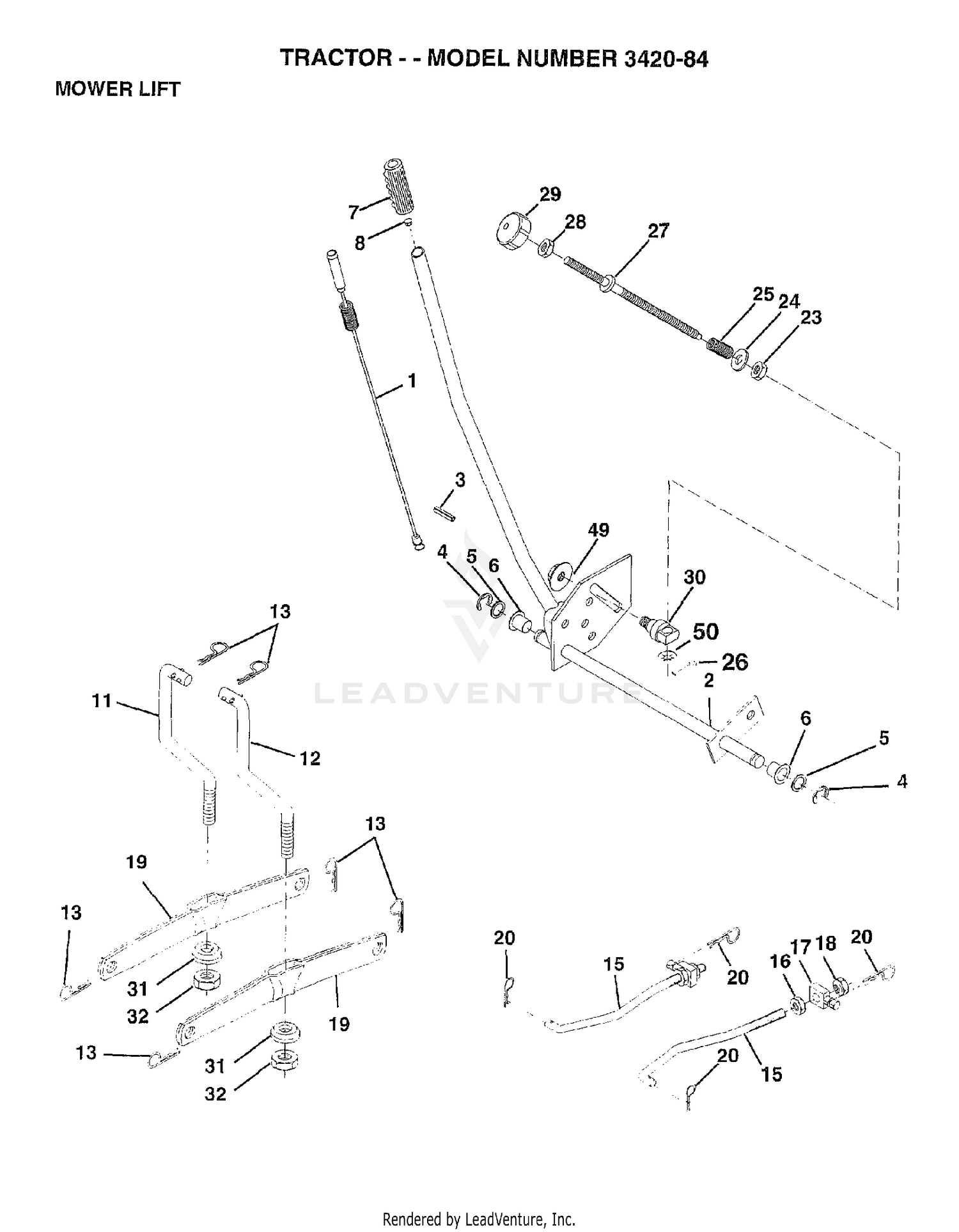 MOWER LIFT LEVER