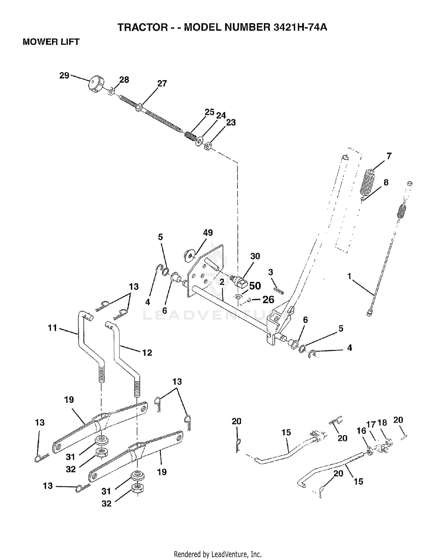 MOWER LIFT LEVER