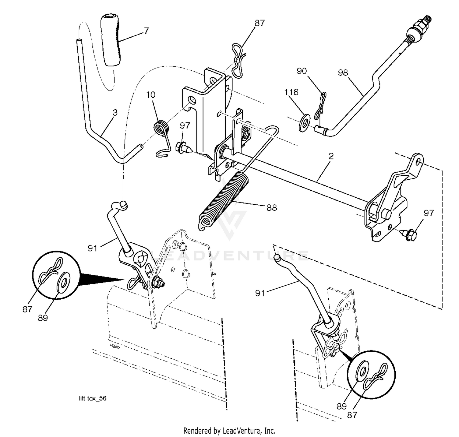 MOWER LIFT LEVER