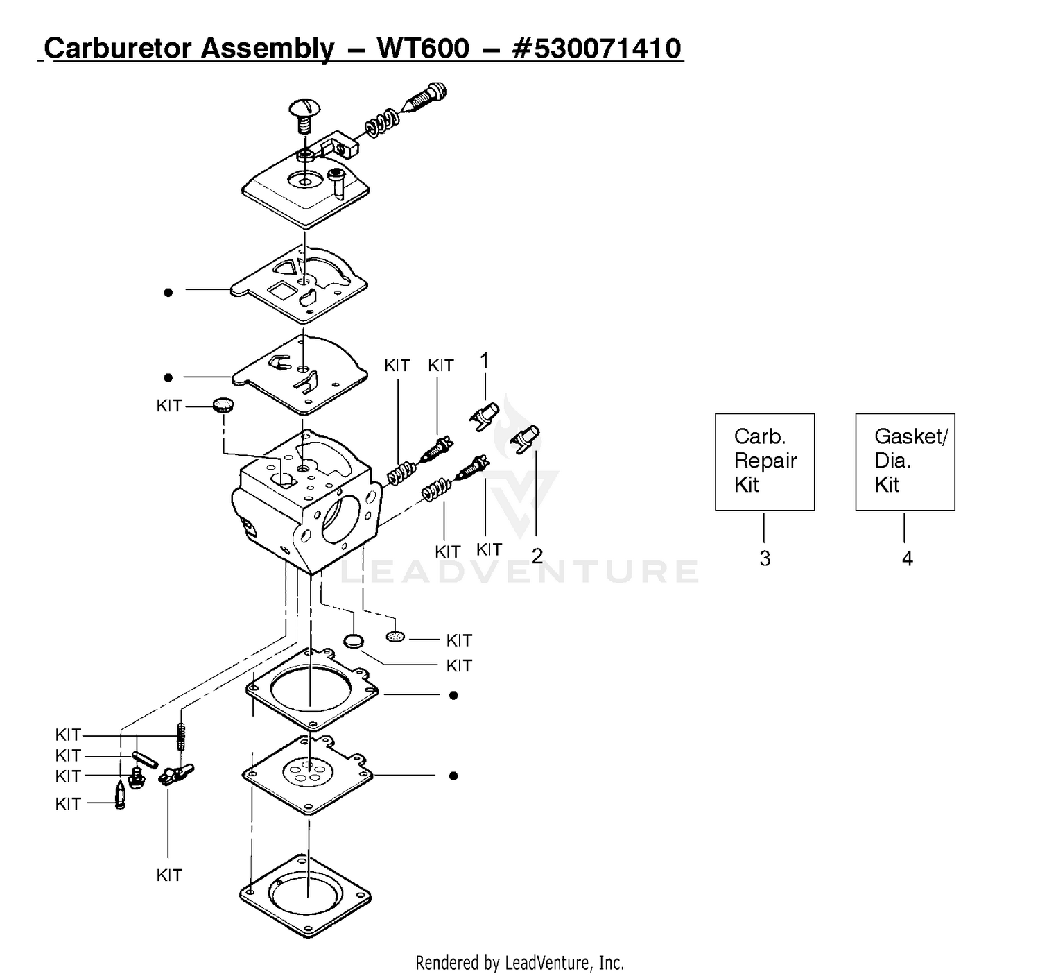 Carburetor Assembly (WT600) 530071410