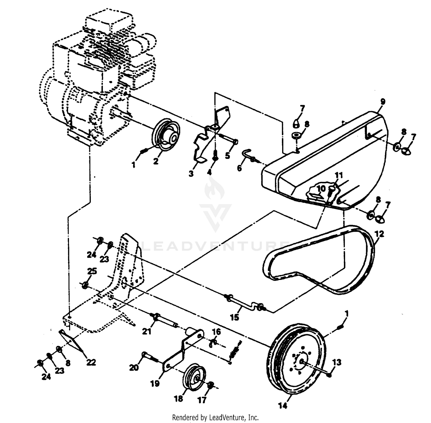 BELT GUARD AND PULLEY ASSEMBLY