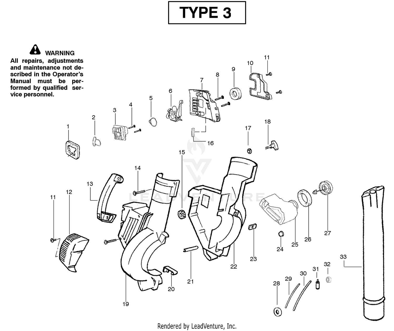 Handle, Chassis & Blower Assembly Type 3